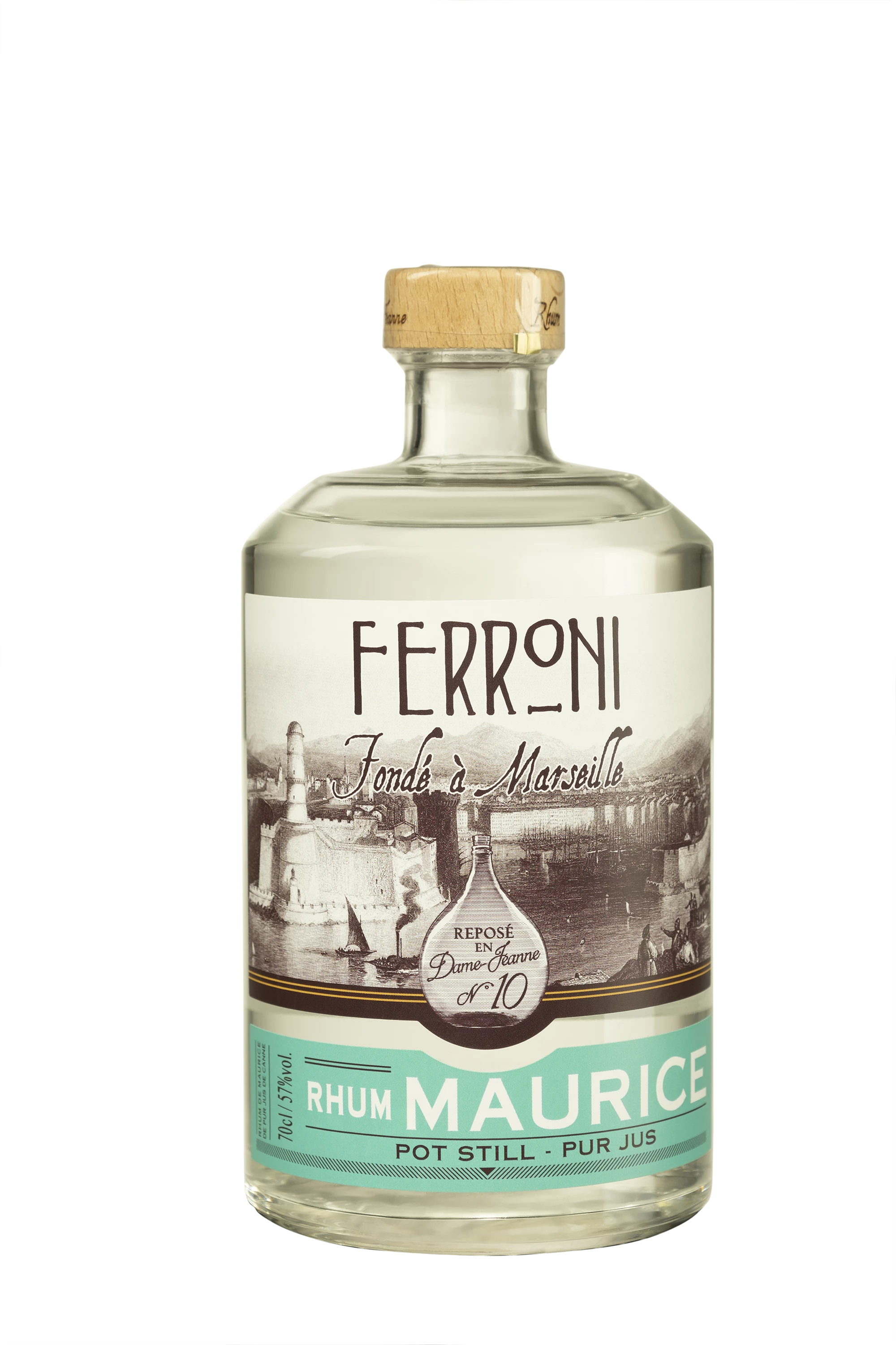 Ferroni - Rhum de Maurice "La Dame de Jeanne 10 - Maurice" Blanc 57°, 70cl