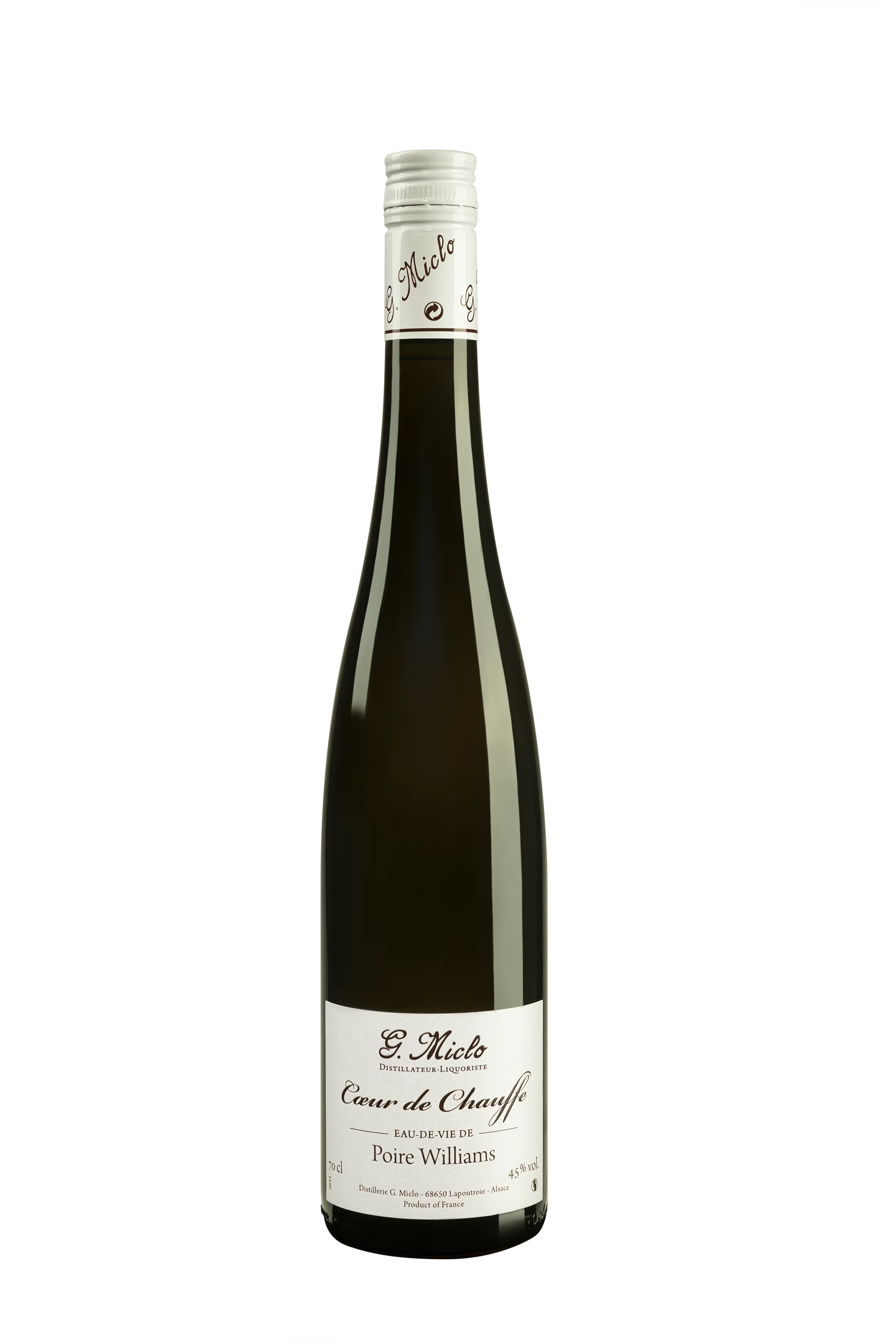 Distillerie Gilbert Miclo - Eau de Vie d'Alsace "Poire Williams - Coeur de Chauffe" 45° Giftbox, 70cl