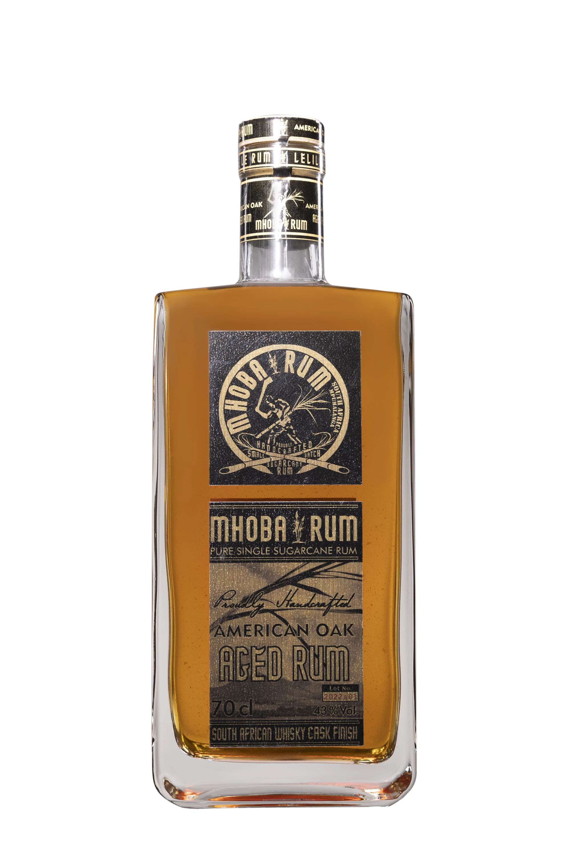 Mhoba - Pur Cane Juice South African Rhum "American Oak" Brun 43°, 70cl