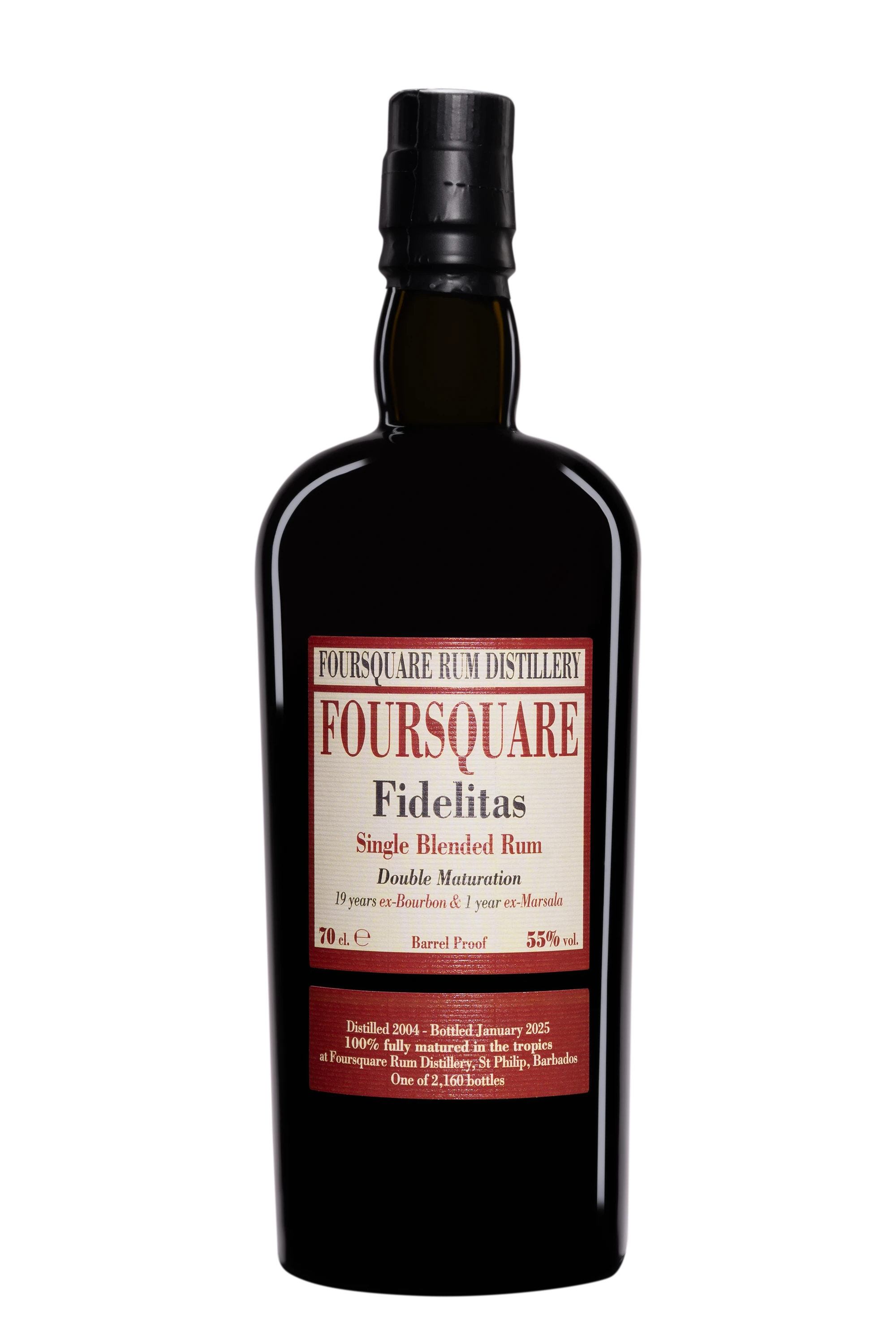 Vélier - Molasses Barbados Rhum "20 Ans Foursquare  - Fidelitas" Brun 2004 55° Giftbox, 70cl