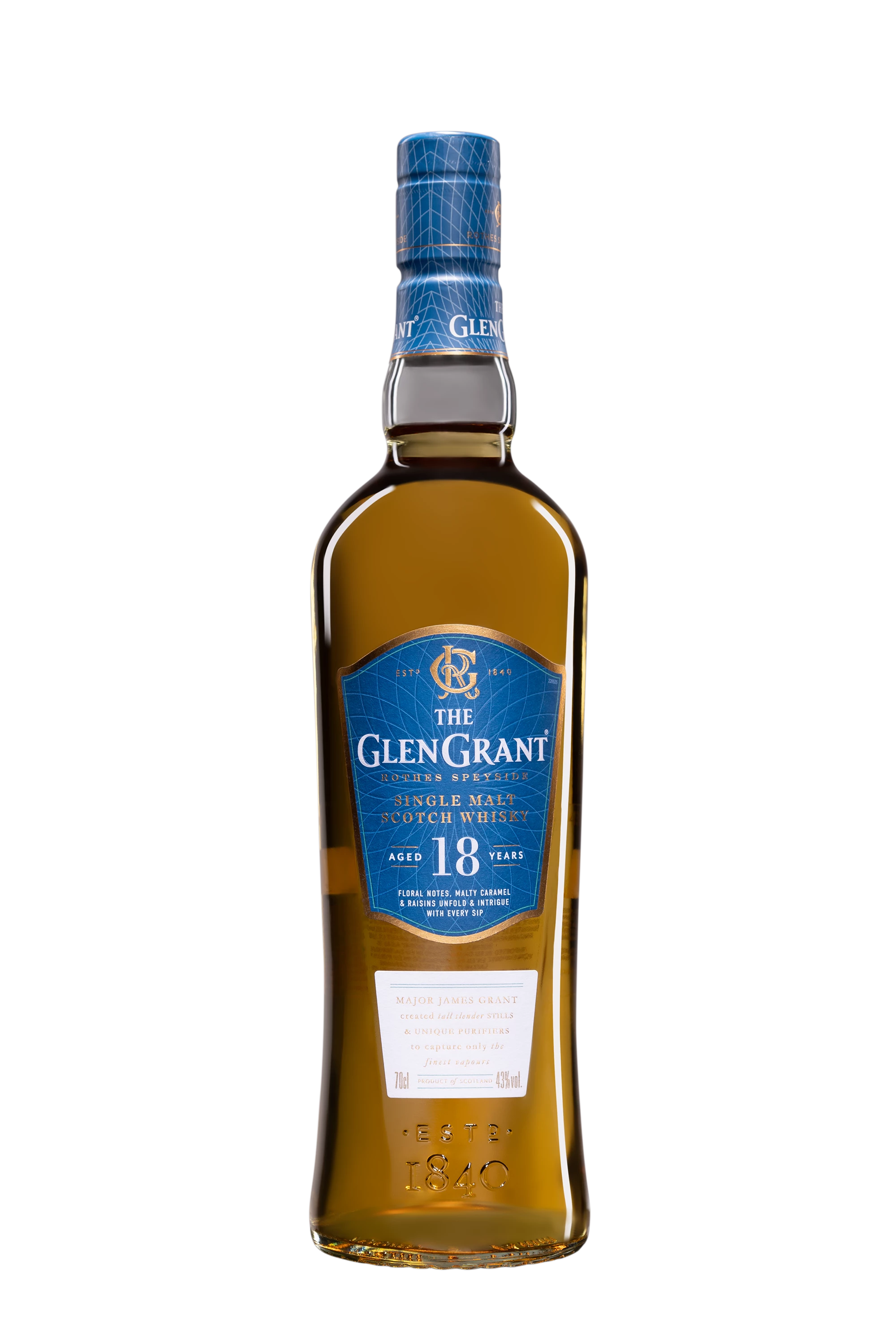 Glen Grant - Single Malt Scotch Whisky "18 Ans" 50° Giftbox, 70cl