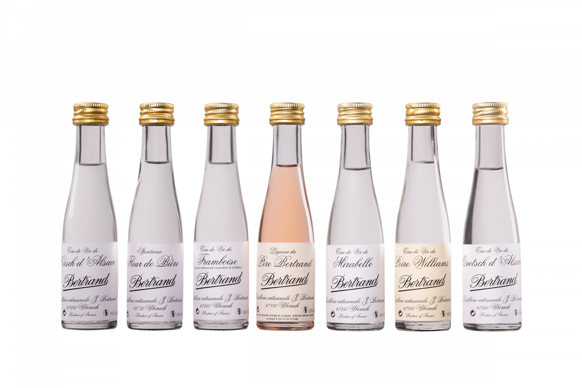 Distillerie Bertrand - Eau de Vie d'Alsace "Tubos 7 Mignonettes 3cl" 43° Giftbox, 21cl