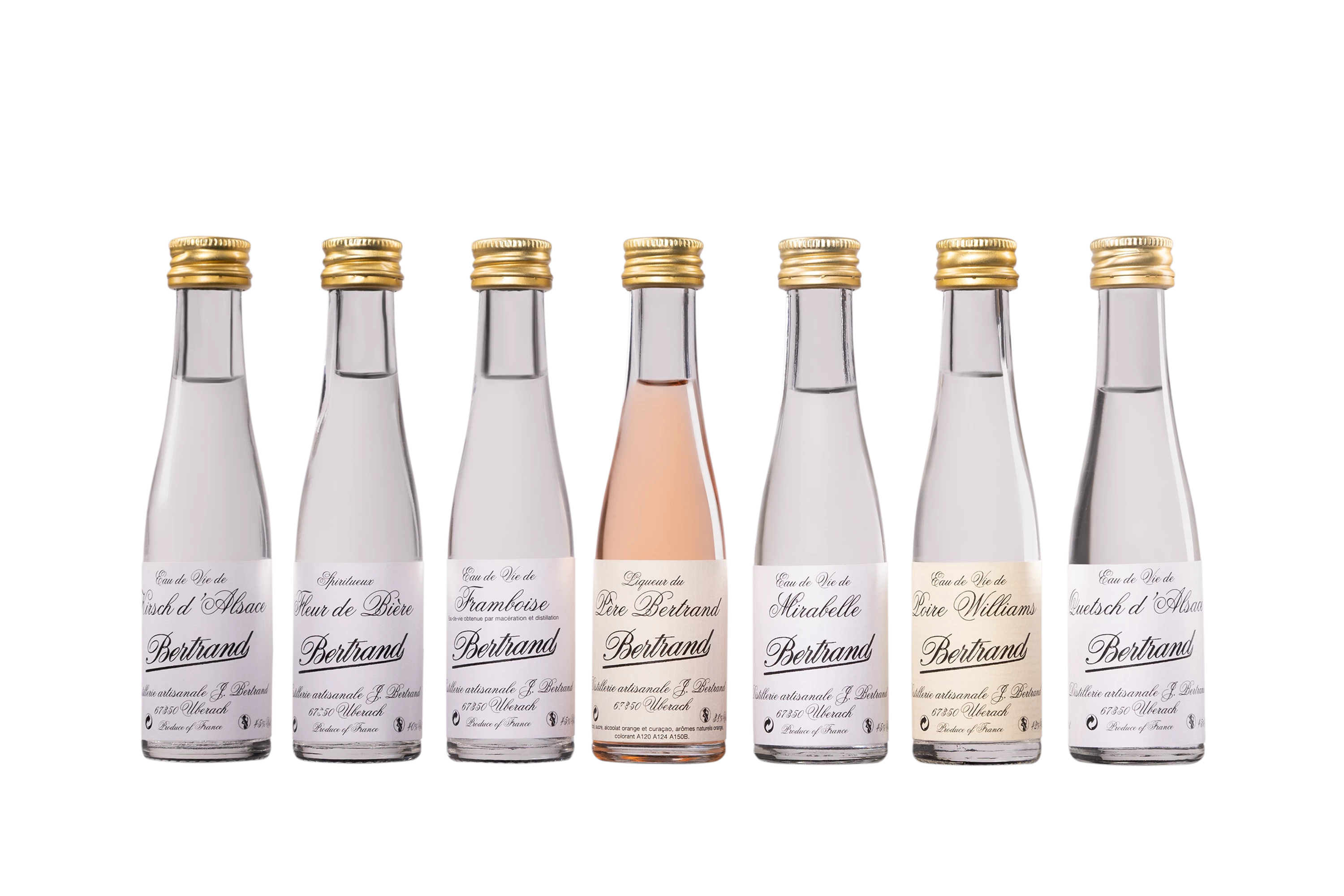 Distillerie Bertrand - Eau de Vie d'Alsace "Tubos 7 Mignonettes 3cl" 43° Giftbox, 21cl