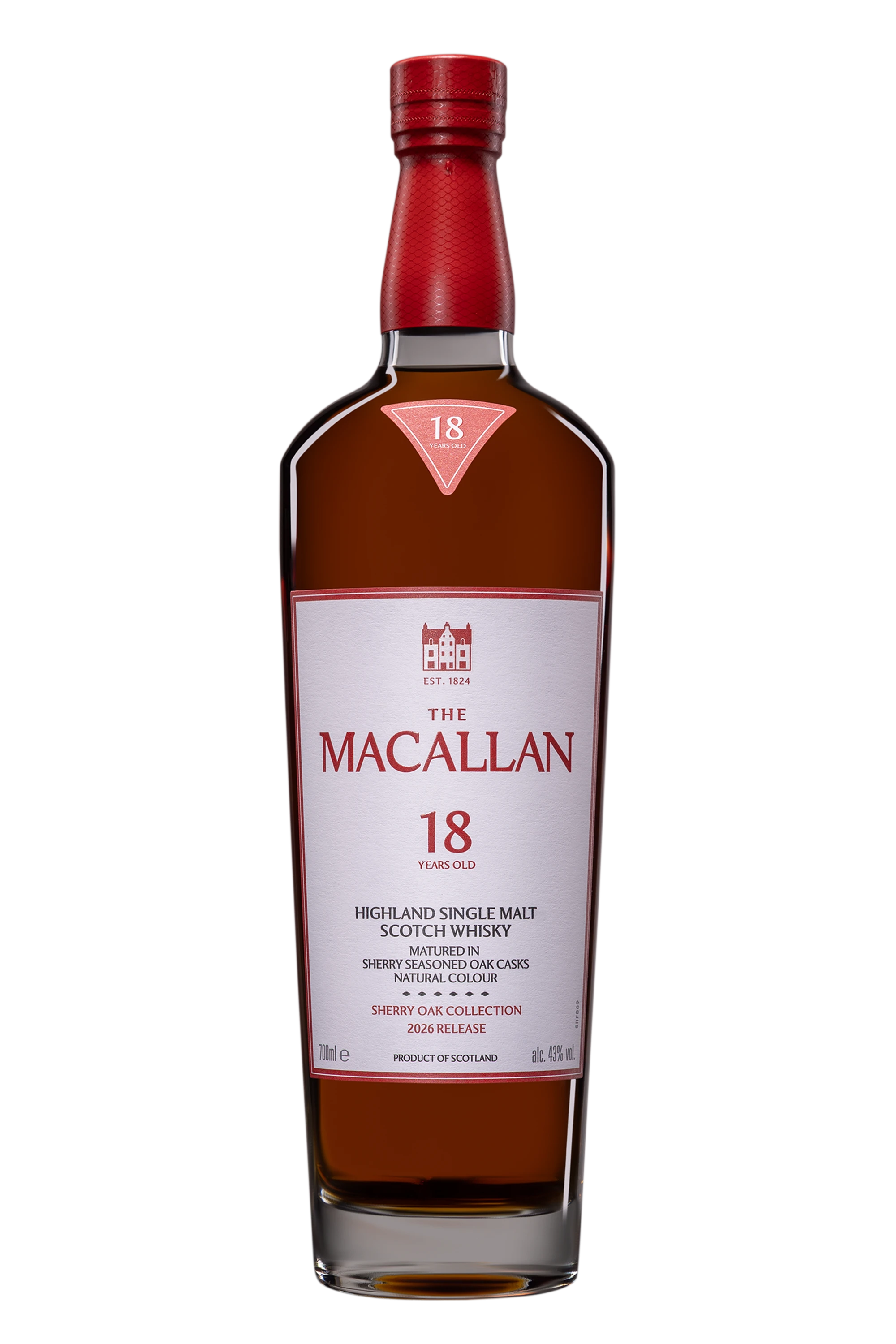 The Macallan - Single Malt Scotch Whisky "18 Ans Sherry Oak - Release 2026" Brun NV 43° Giftbox, 70cl