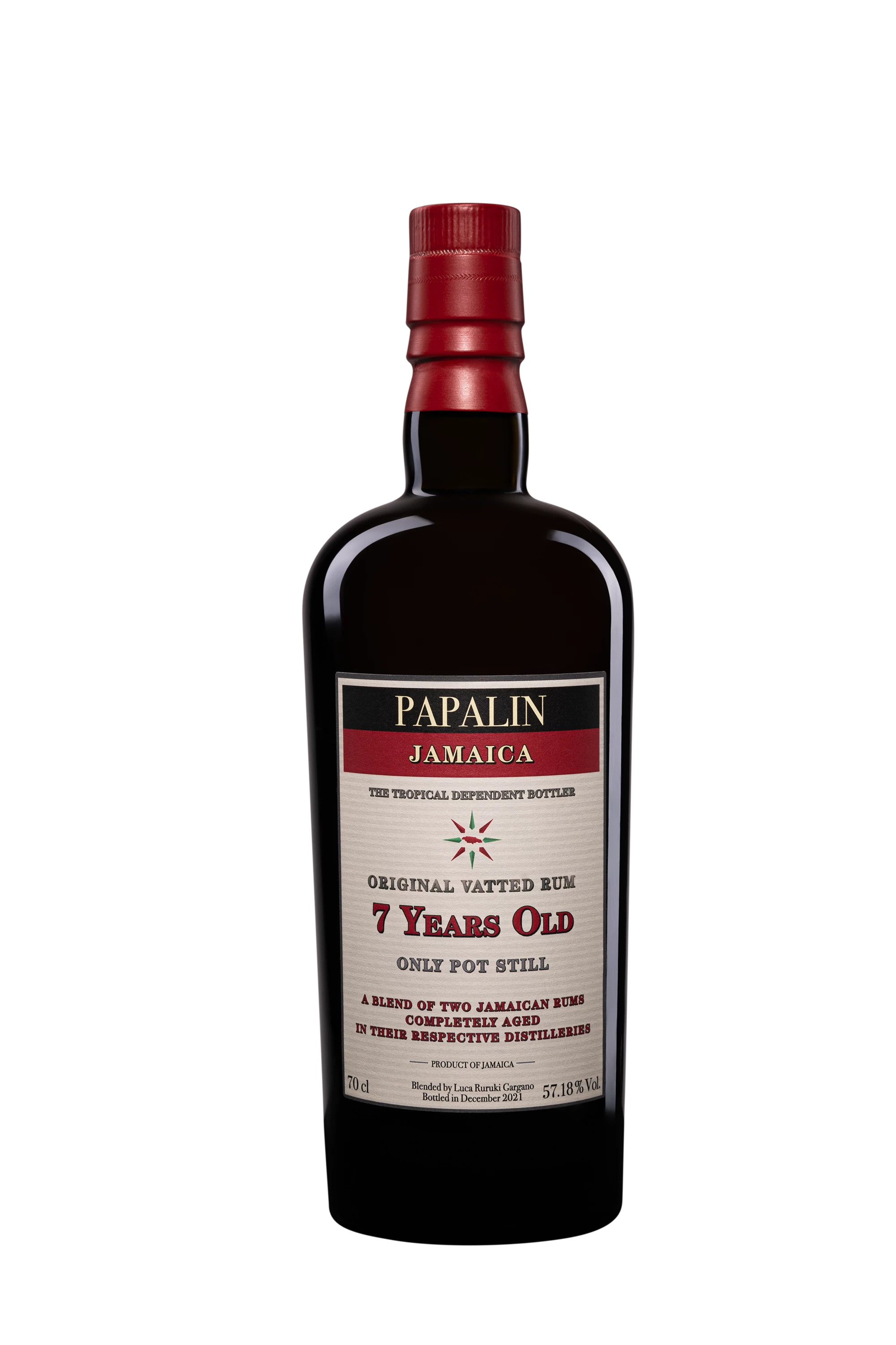 Vélier  - Molasses Jamaican Rhum "Papalin -  7 Ans" Brun 57.18° Giftbox, 70cl