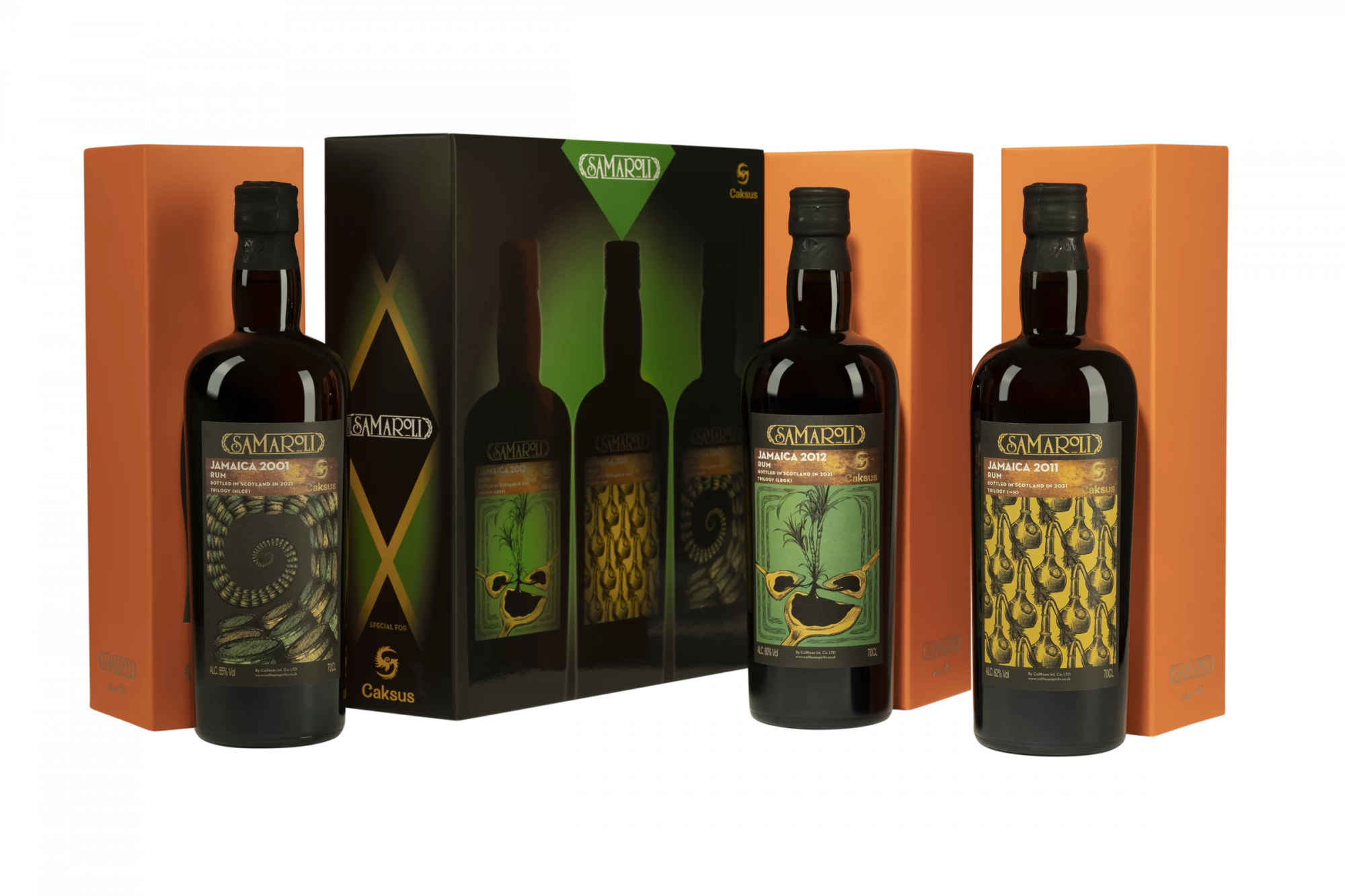 Samaroli - Molasses Jamaican Rhum "Trilogie - Coffret 3x70cl : 1 Samaroli Jamaïca 2001, 1 Samaroli Jamaïca 2011, 1 Samaroli Jamaïca 2012" Brun Giftbox, 210cl