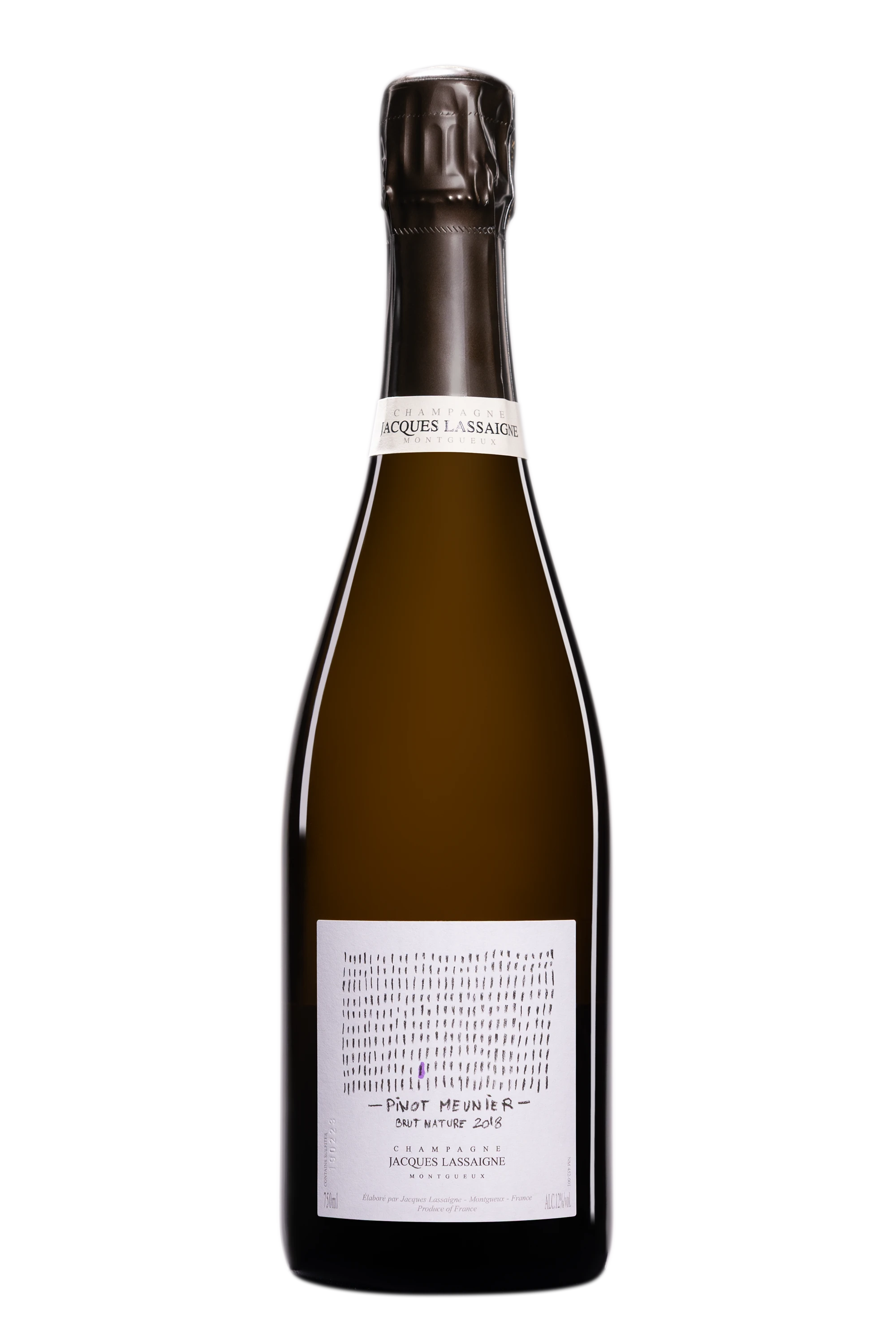 Domaine Jacques Lassaigne - Champagne Brut Nature Blanc de Noirs Millésimé "Pinot Meunier" Blanc 2018 12°, 75cl
