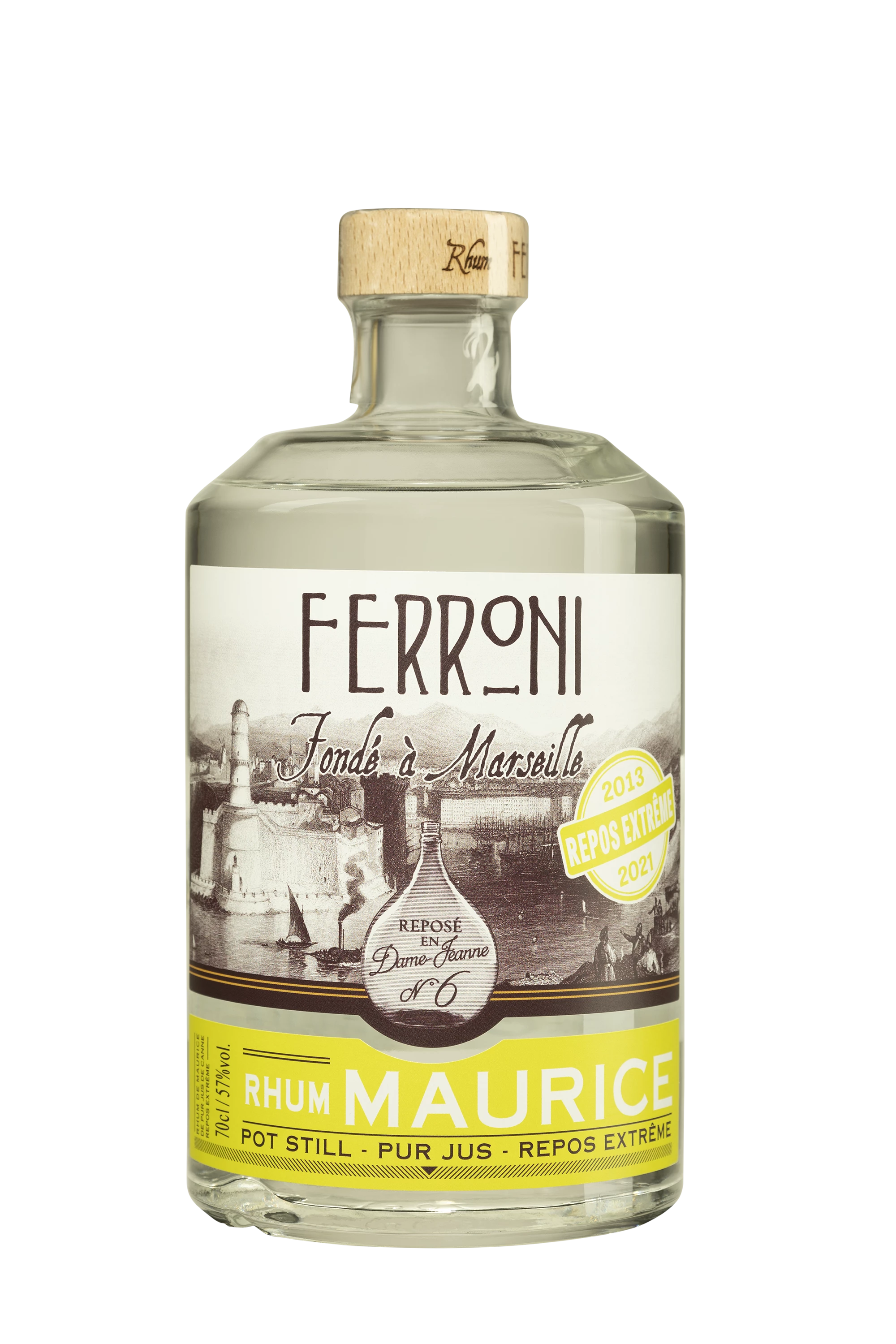 Ferroni - Rhum de Maurice "La Dame de Jeanne 6 - Repos Extreme" Blanc 57°, 70cl