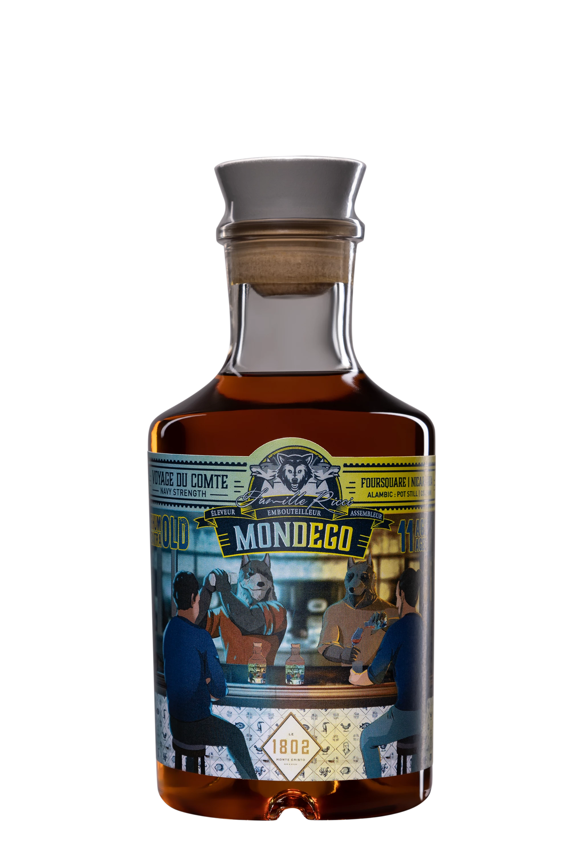 Famille Ricci - Molasses Rhum "Voyage du Comte - 11 Ans Mondego" Brun 57°, 50cl