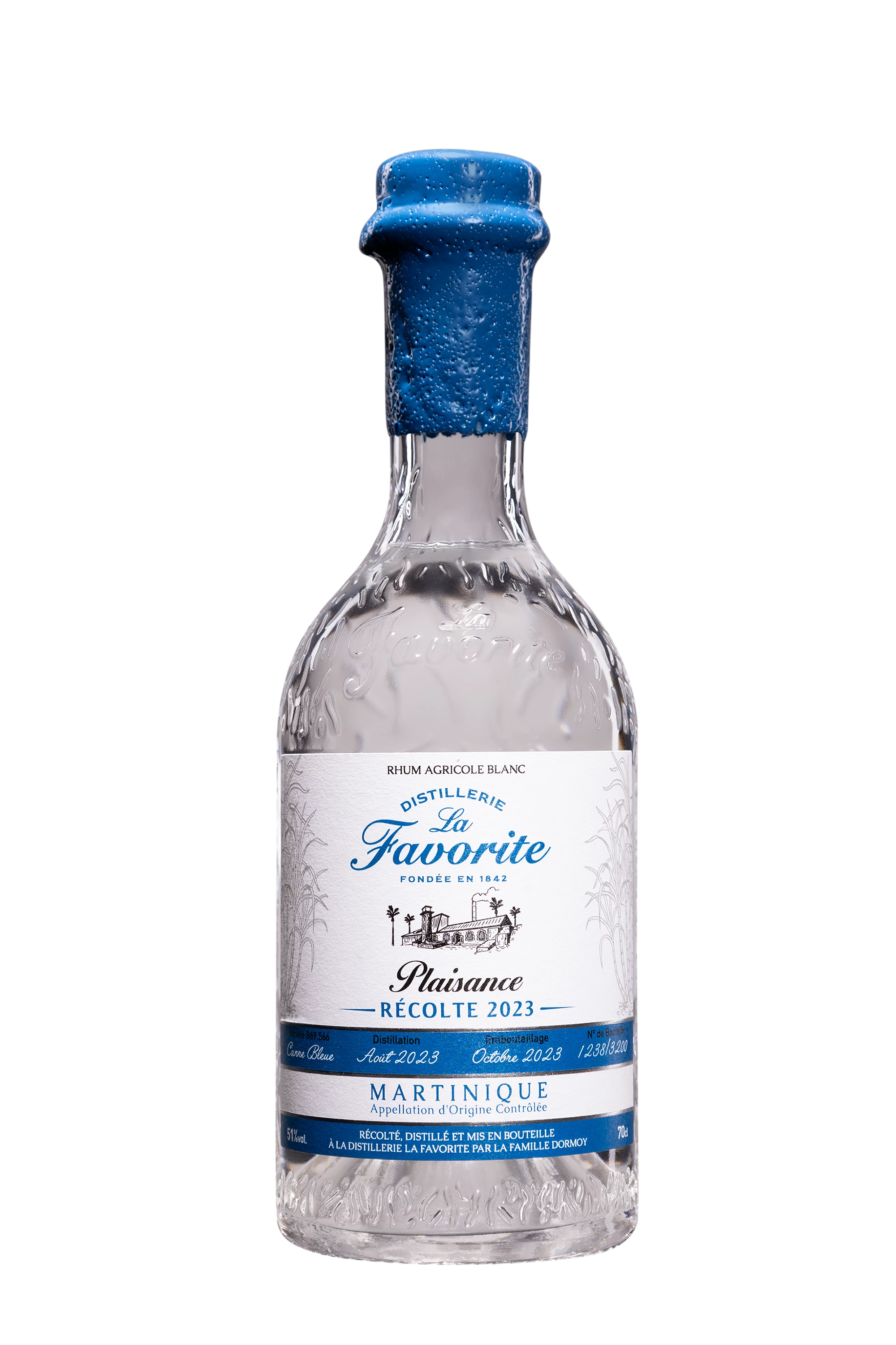 Habitation La Favorite - Rhum Agricole de Martinique "Plaisance - Canne Bleue Récole 2023" Blanc 51° Giftbox, 70cl