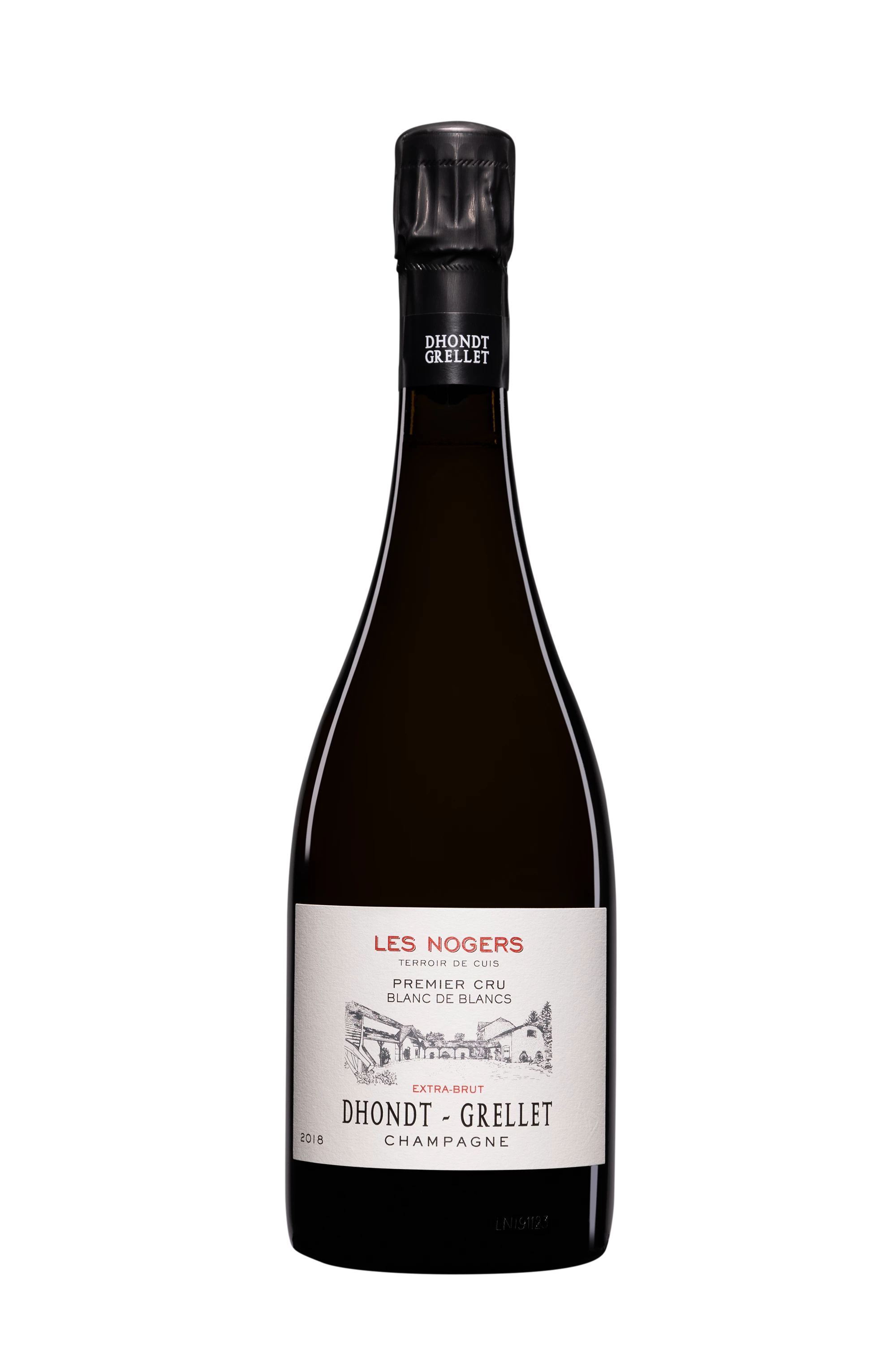 Domaine Dhondt-Grellet - Champagne Extra-Brut 1er Cru Blanc de Blancs Millésimé "Les Nogers" Blanc 2018 Dégorgement 11.2023 12° Silk paper, 75cl