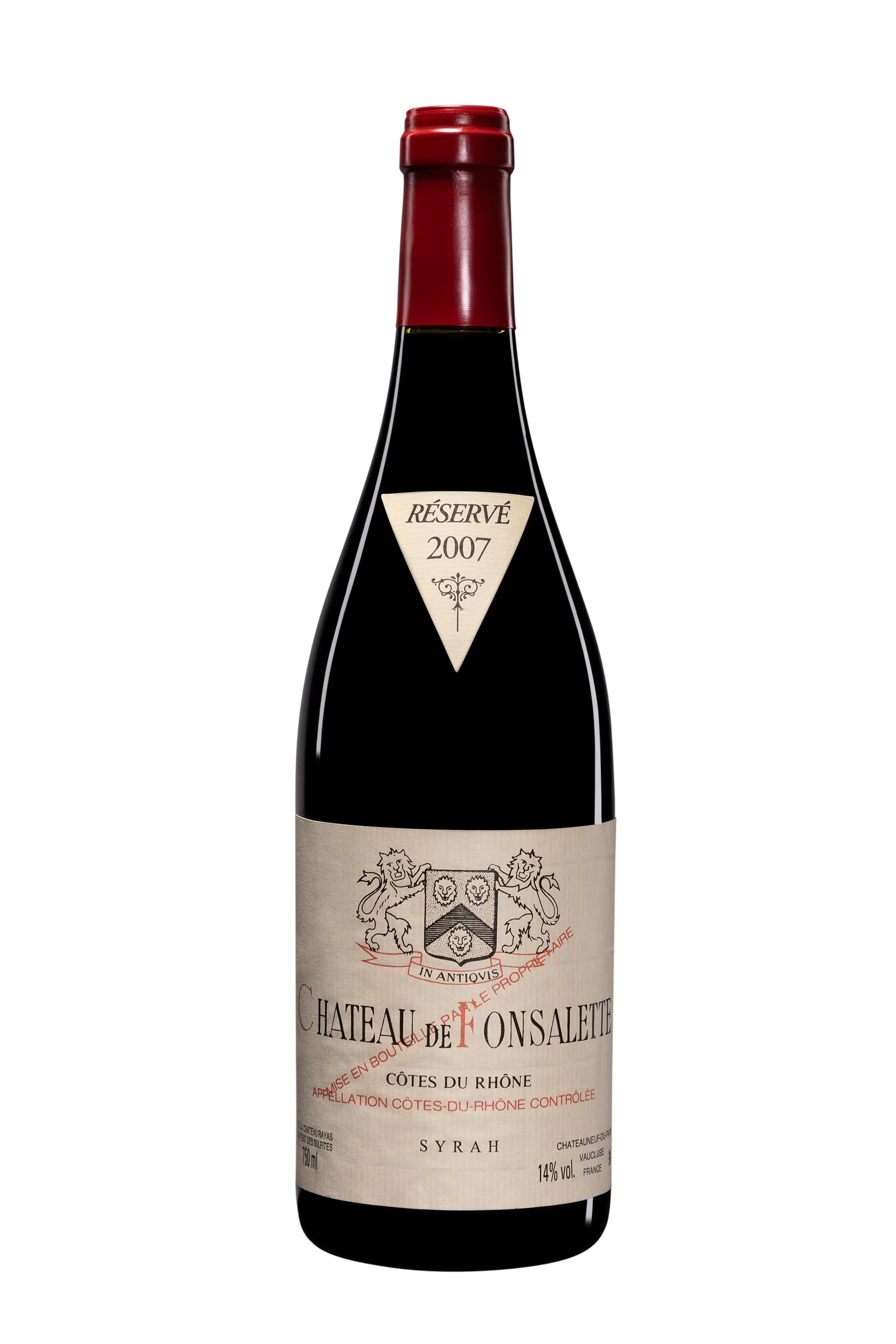 Château de Fonsalette - Côtes du Rhône "Syrah" Rouge 2007 14°, 75cl