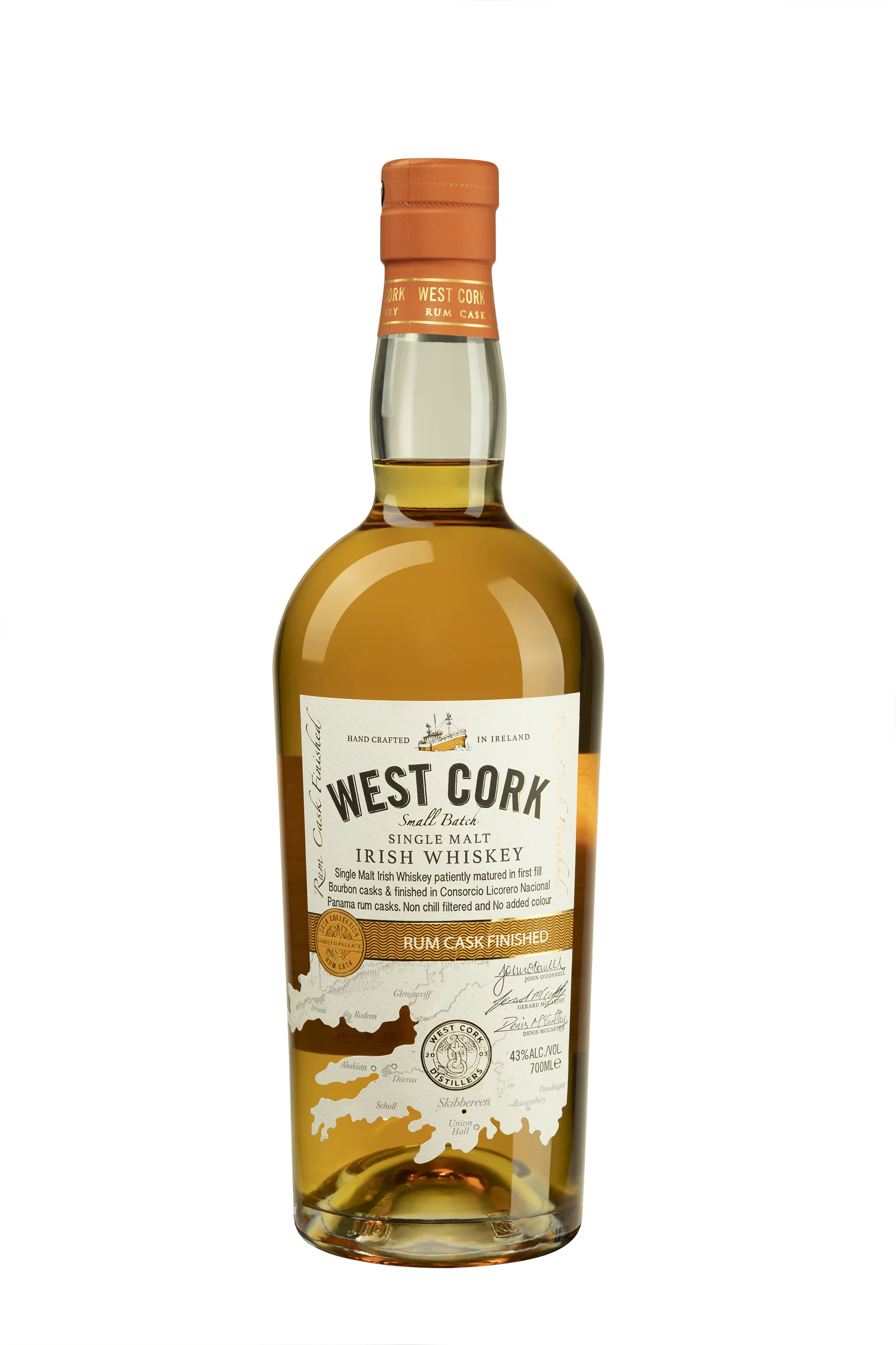 West Cork - Single Malt Irish Wisky "Rum Cask Finished" 43° Giftbox, 70cl