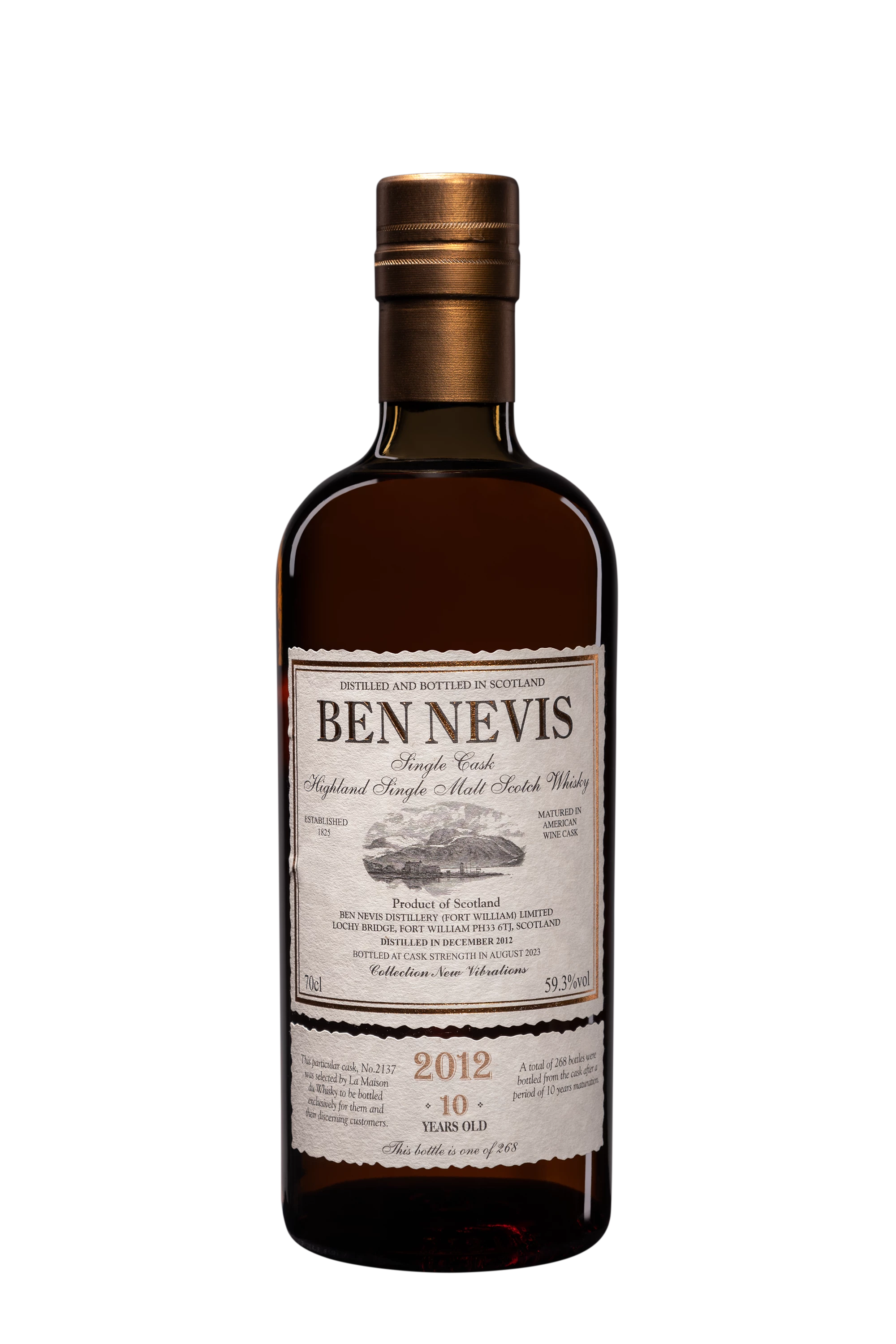 Ben Nevis - Single Malt Scotch Whisky "10 Ans Single Cask - Collection New Vibration" 2012 59.3° Giftbox, 70cl
