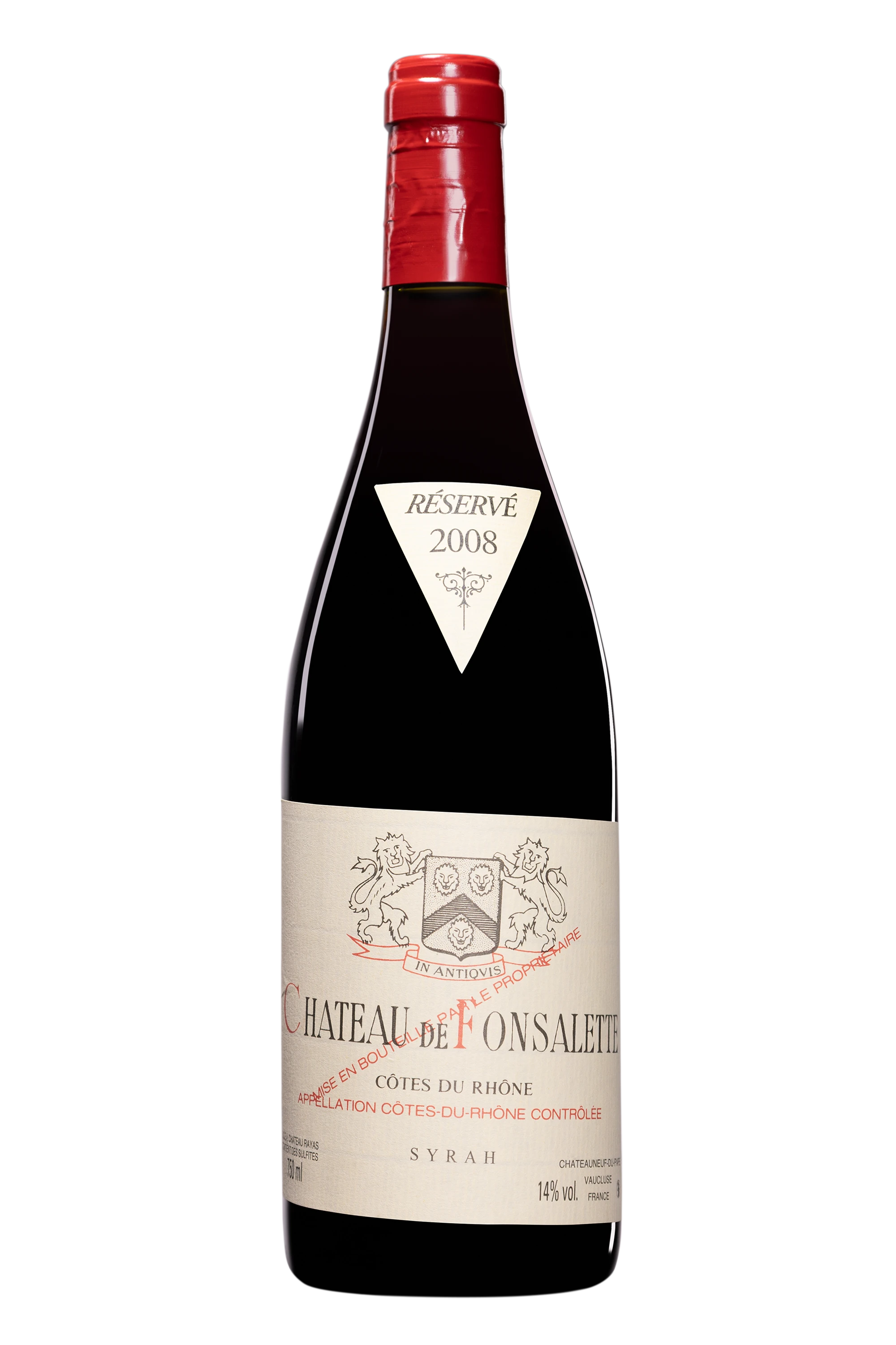 Château de Fonsalette - Côtes du Rhône "Syrah" Rouge 2008 14°, 75cl