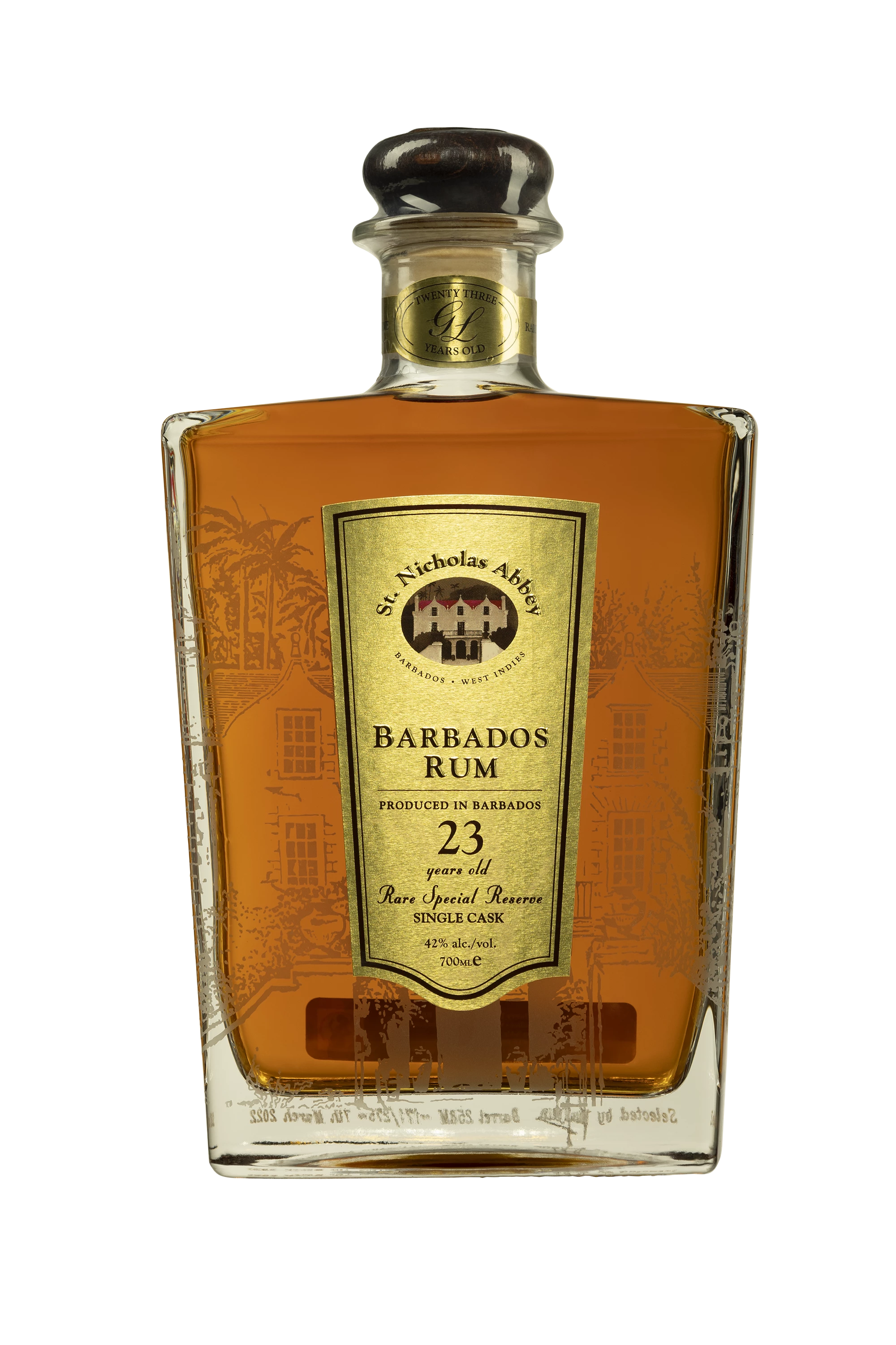 Saint Nicholas Abbey - Molasses Barbados Rhum "23 Ans - Single Cask" Brun 42°, 70cl