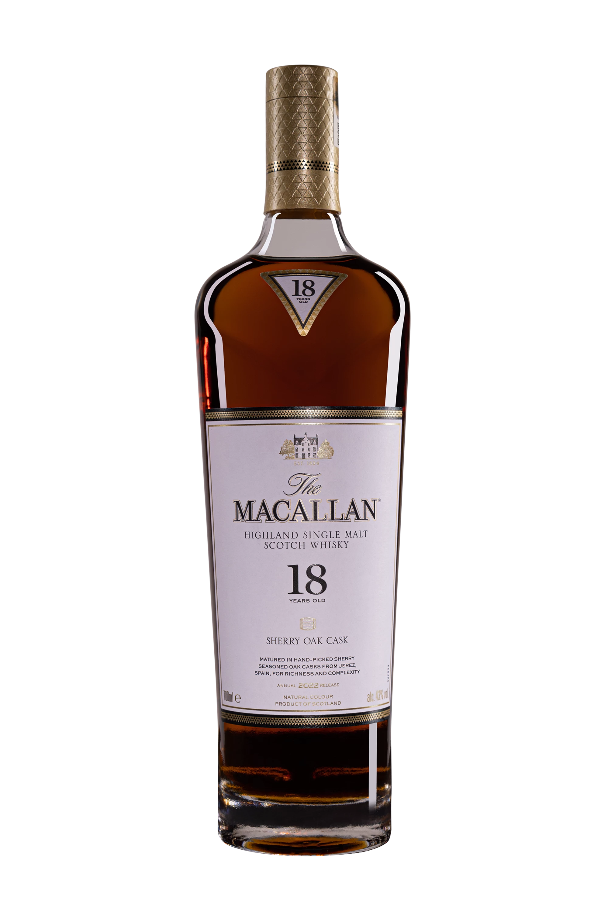 The Macallan - Single Malt Scotch Whisky "18 Ans Sherry Oak - Release 2022" 43° Giftbox, 70cl