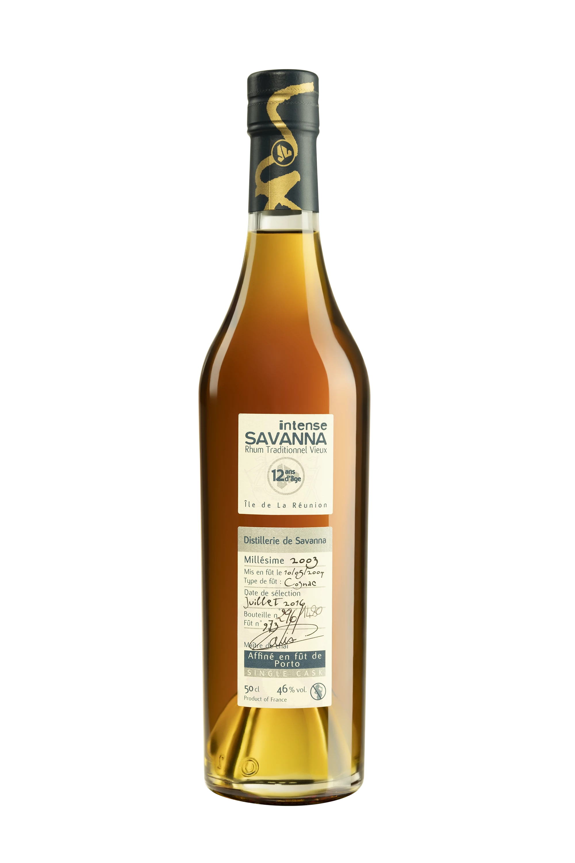 Savanna - Rhum Vieux de Mélasse de la Réunion "12 Ans Single Cask #973 - Porto Finish" Brun 2003 46° Giftbox, 50cl