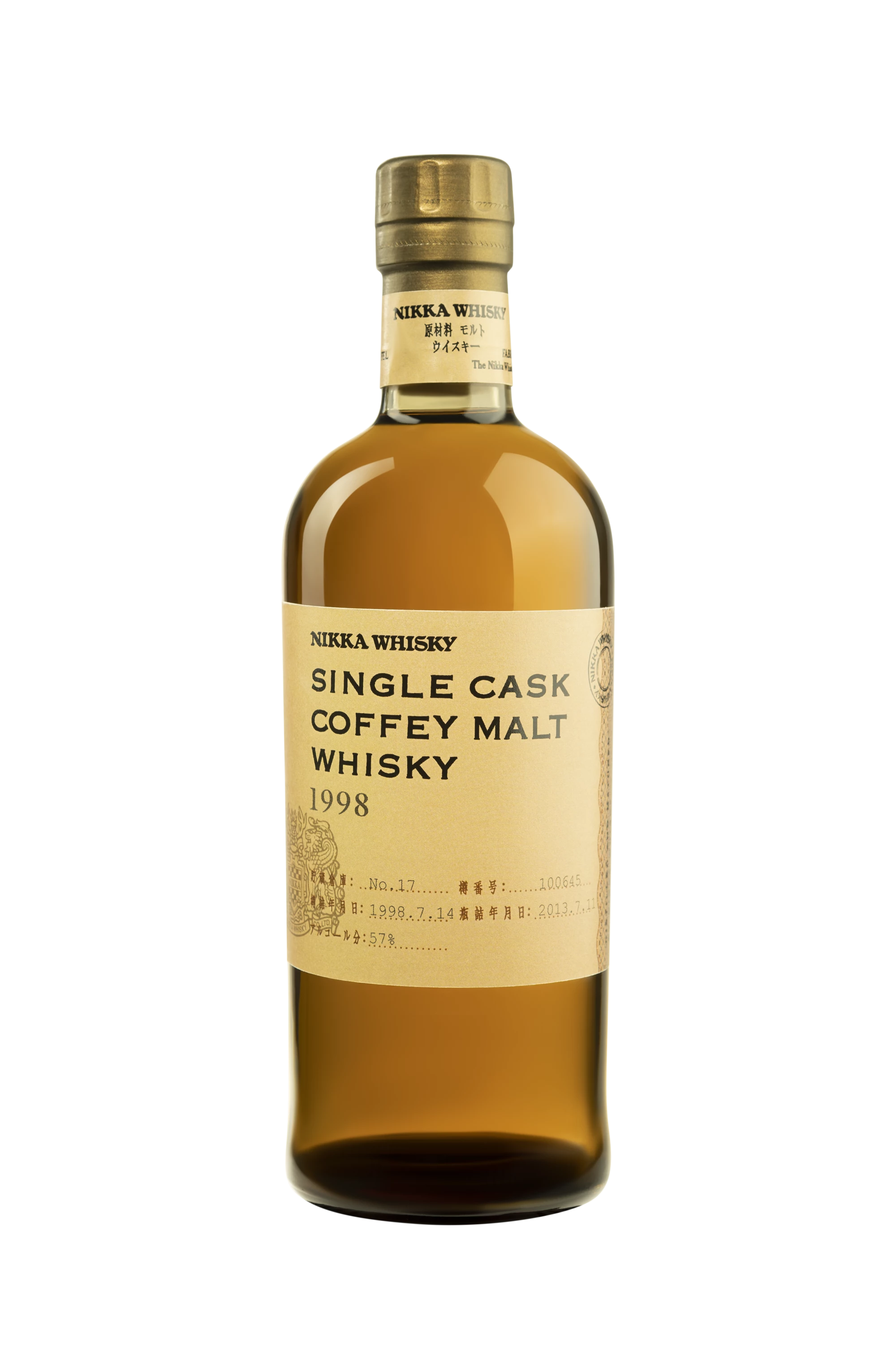 Nikka - Single Malt Japanese Whisky "14 Ans - Coffey Malt Single Cask #100645 - Release 2013" 1998 57° Giftbox, 70cl