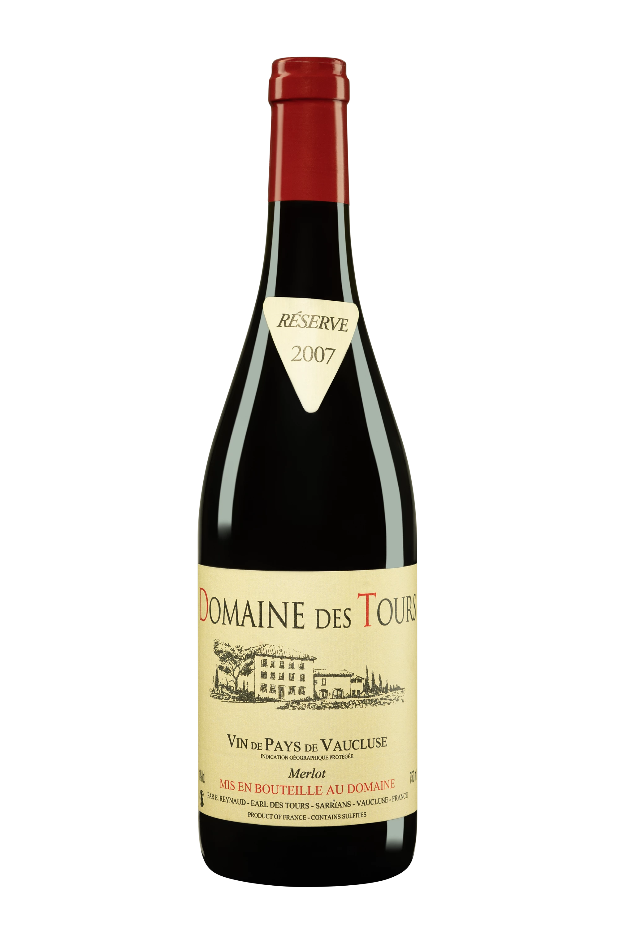 Domaine des Tours - Vin de Pays du Vaucluse "Merlot" Rouge 2007 14°, 75cl