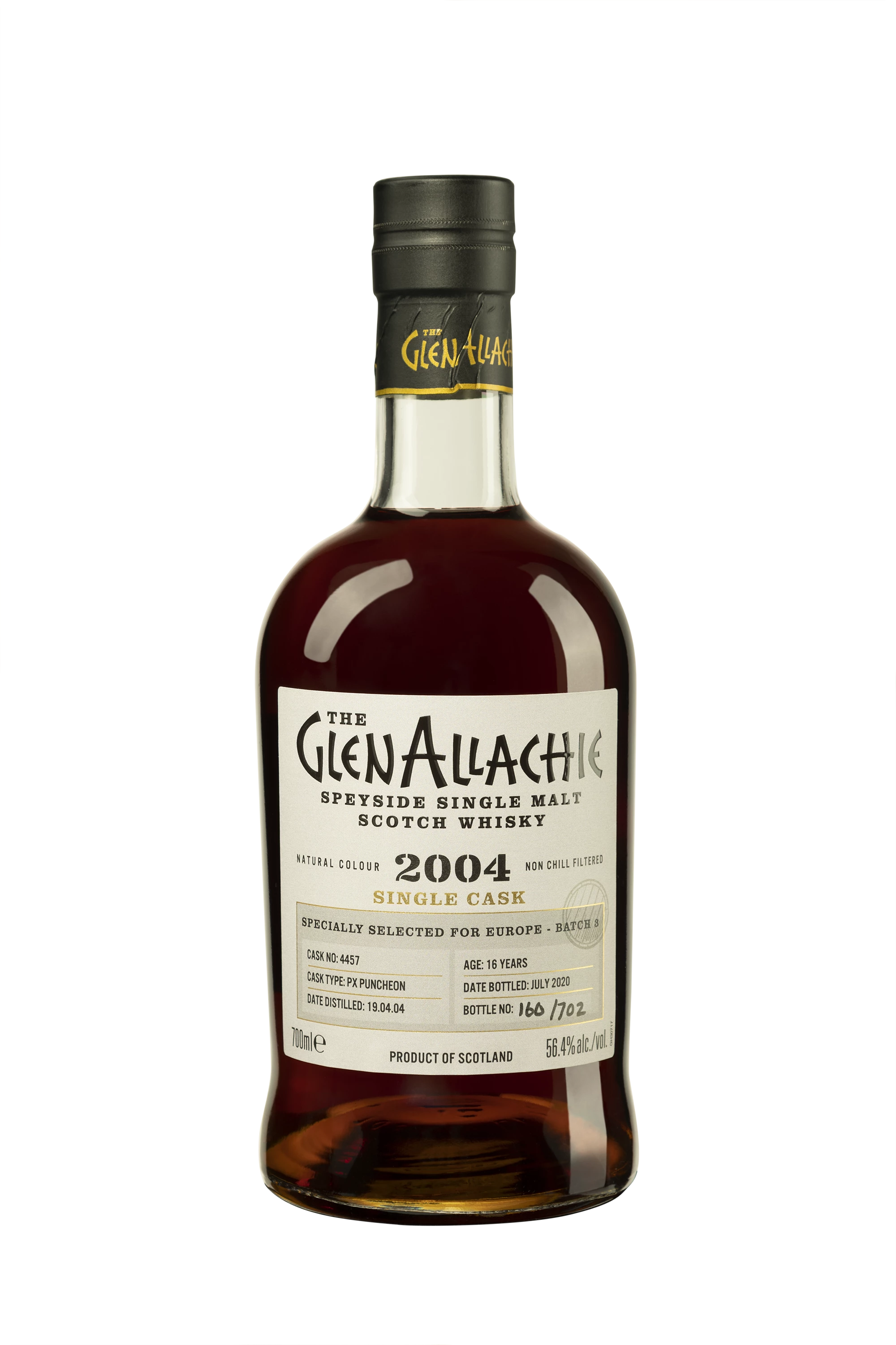 Glenallachie - Single Malt Scotch Whisky "16 ans - Puncheon Single Cask #4457" 2004 56.4° Giftbox, 70cl