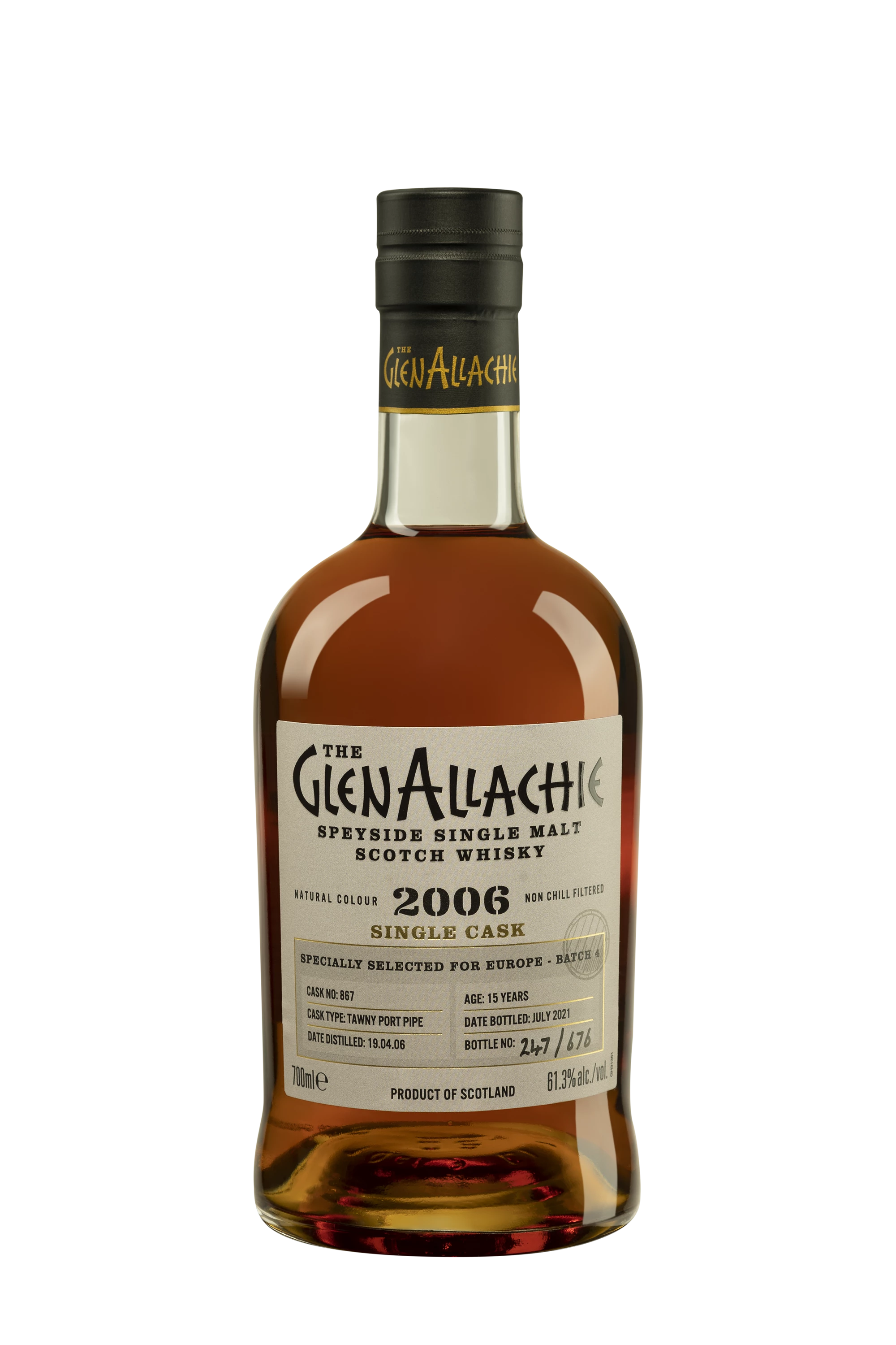 Glenallachie - Single Malt Scotch Whisky "15 Ans - Tawny Port Pipe Single Cask #867" 2006 61.3° Giftbox, 70cl