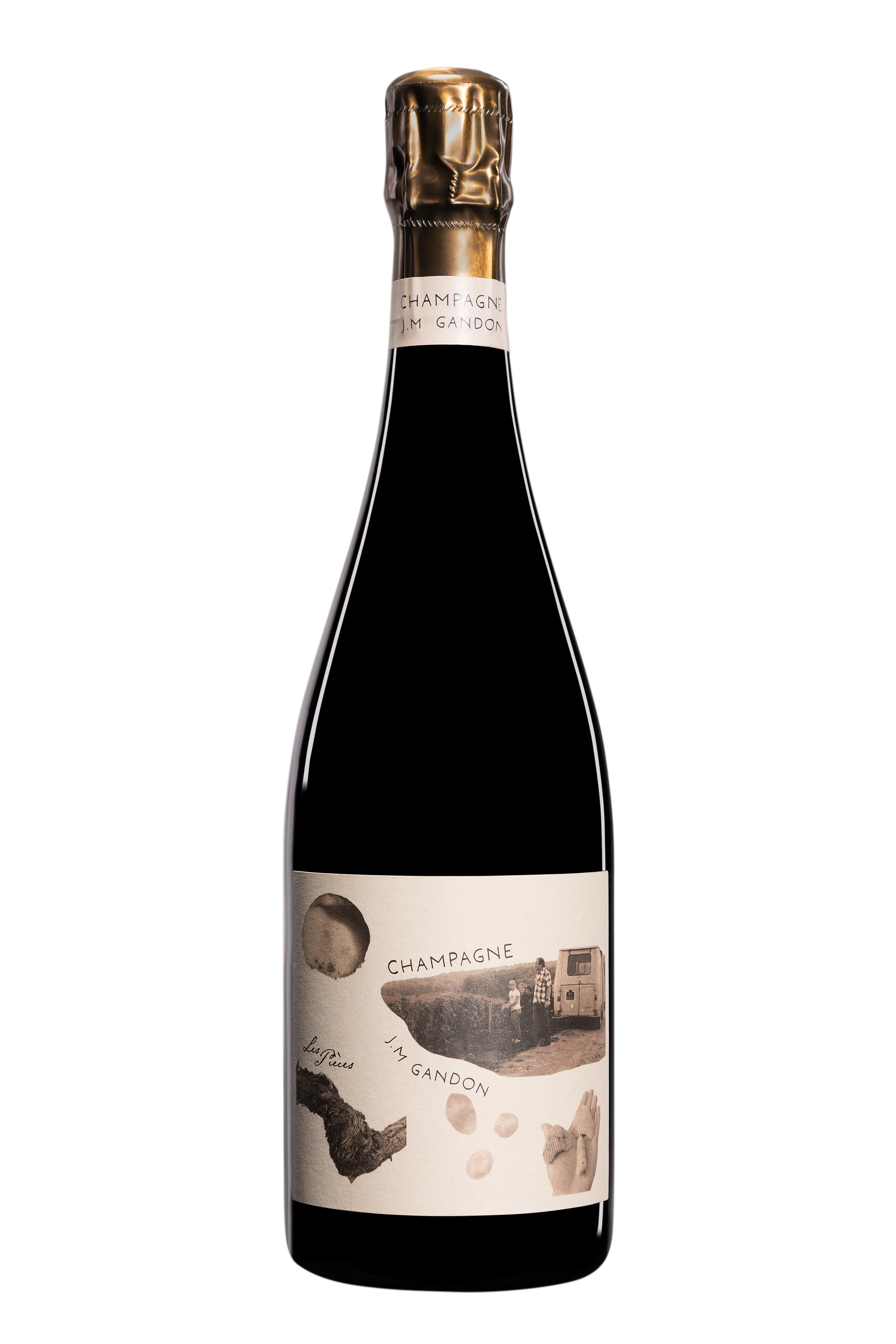 Domaine J.M. Gandon - Champagne Extra-Brut Blanc de Noirs "Les Pièces" Blanc Vendange 2022 Dégorgement 11.2025 13°, 75cl