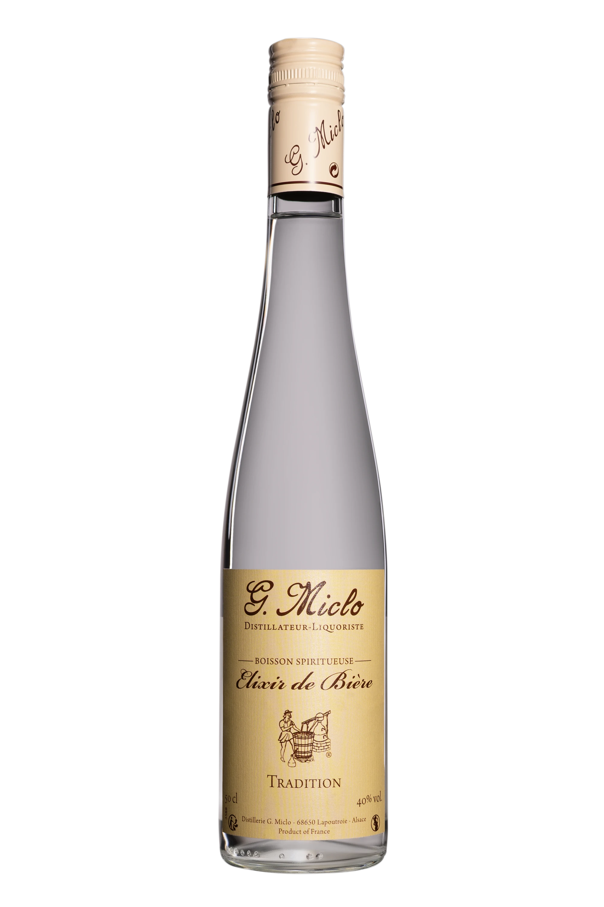 Distillerie Gilbert Miclo - Eau de Vie d'Alsace "Elixir de Bière - Tradition" Blanc NV 40° Giftbox, 50cl