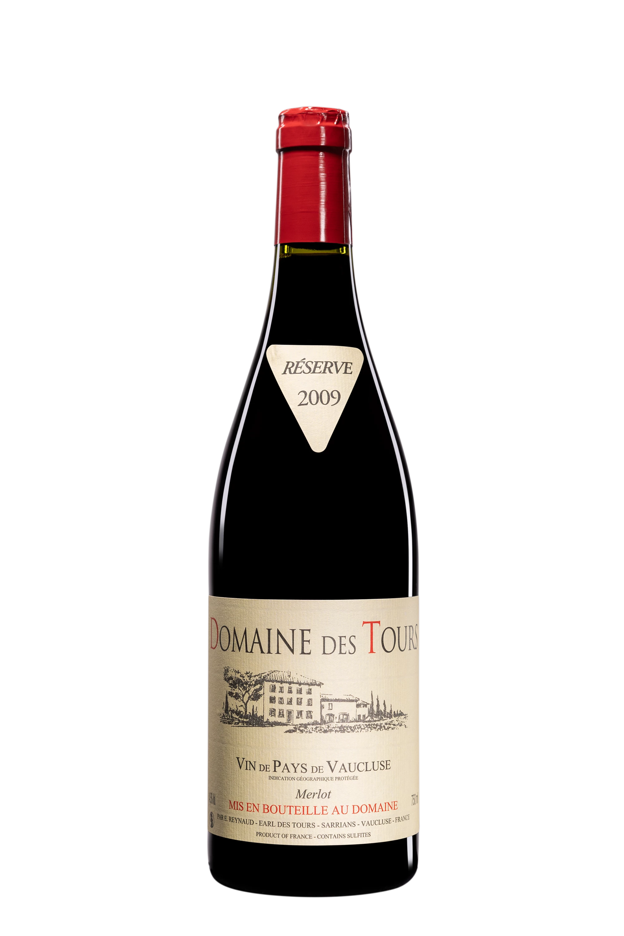 Domaine des Tours - Vin de Pays du Vaucluse "Merlot" Rouge 2009 14.5°, 75cl