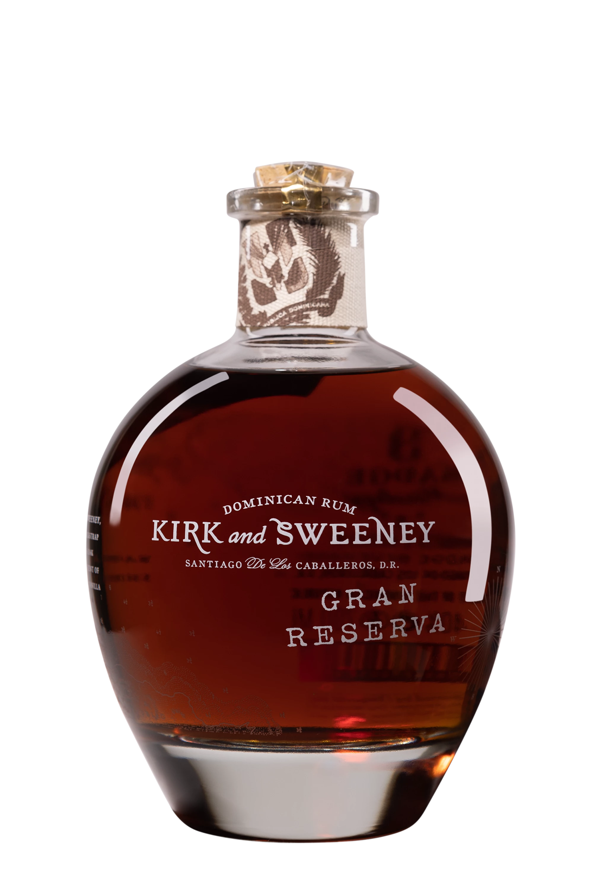 3 Badge - Molasses Dominican Rhum "Kirk & Sweeney - Gran Reserva" Brun 40°, 70cl