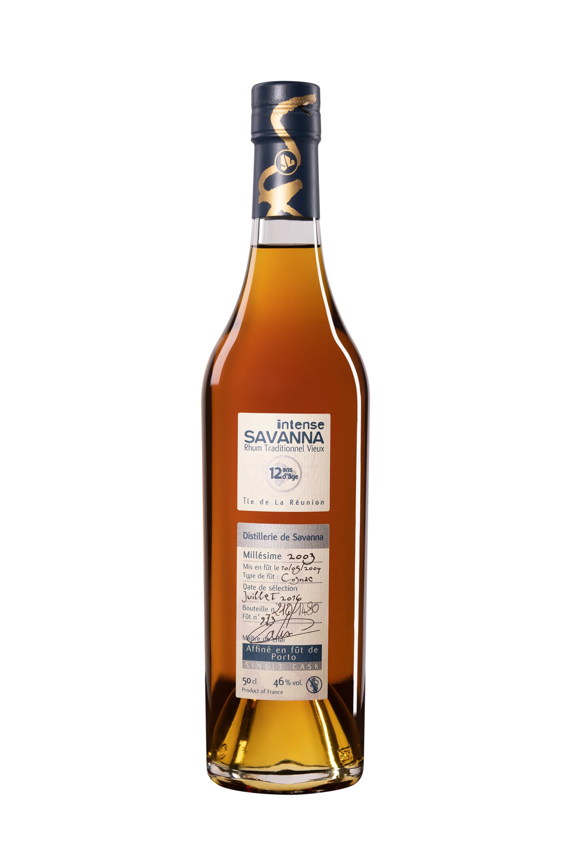 Savanna - Rhum Vieux de Mélasse de la Réunion "12 Ans Single Cask #973" Brun 2003 46° Giftbox, 50cl