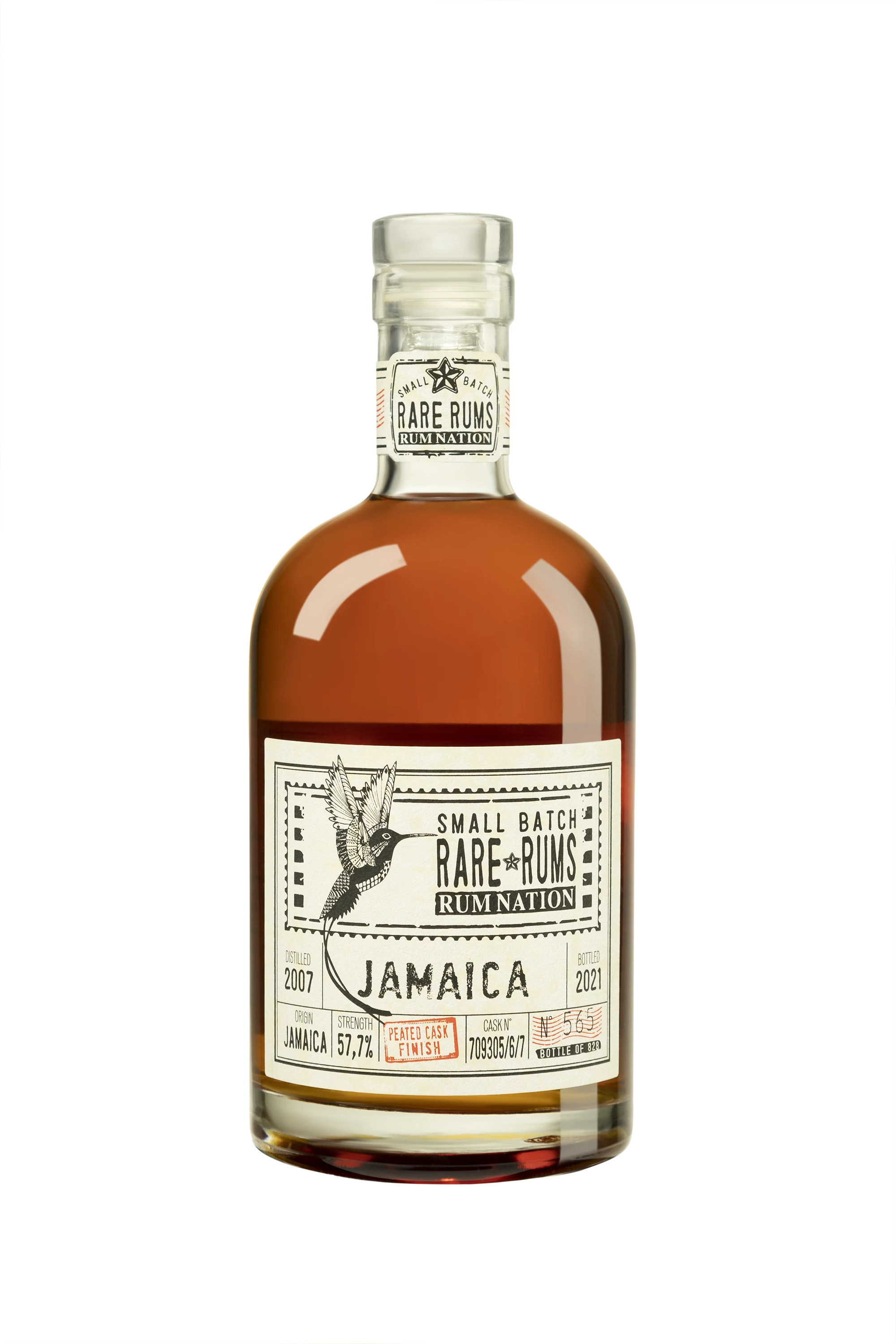Rossi & Rossi - Molasses Jamaican Rhum "Rum Nation - Jamaica Peated Cask Finish" Brun 2007 57.7° Giftbox, 70cl