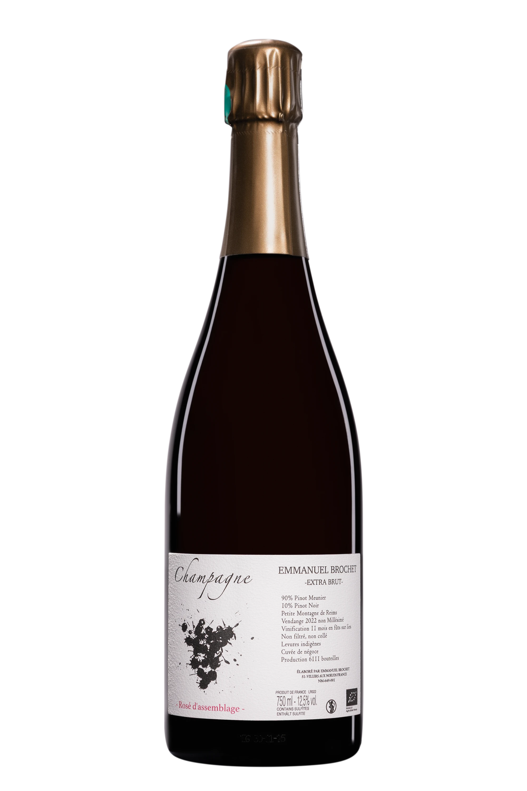 Domaine Emmanuel Brochet - Champagne Extra-Brut "Rosé d'Assemblage" Rosé Vendange 2022 12.5°, 75cl