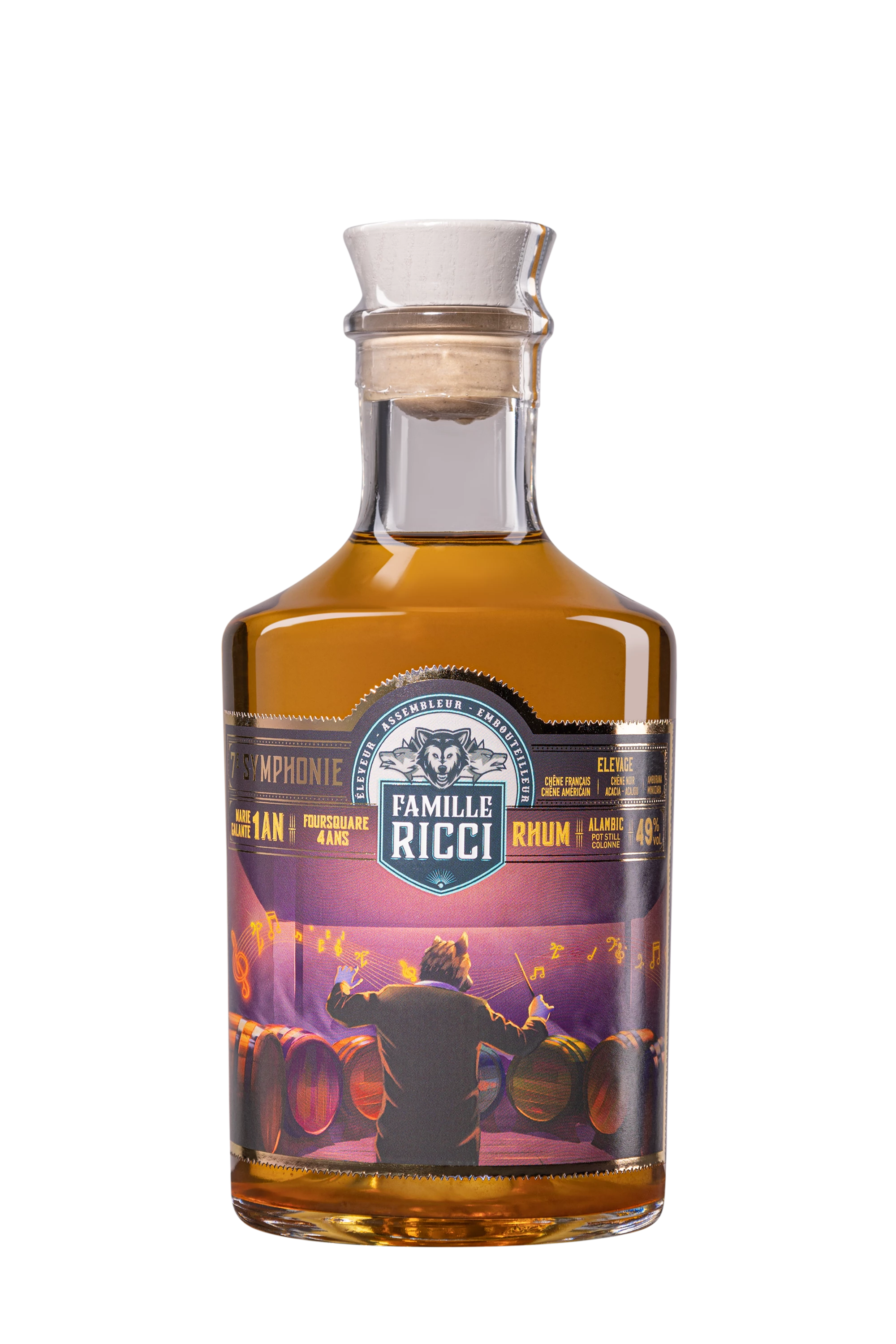 Famille Ricci - Molasses Rhum "7ème Symphonie" Brun 49° Giftbox, 70cl