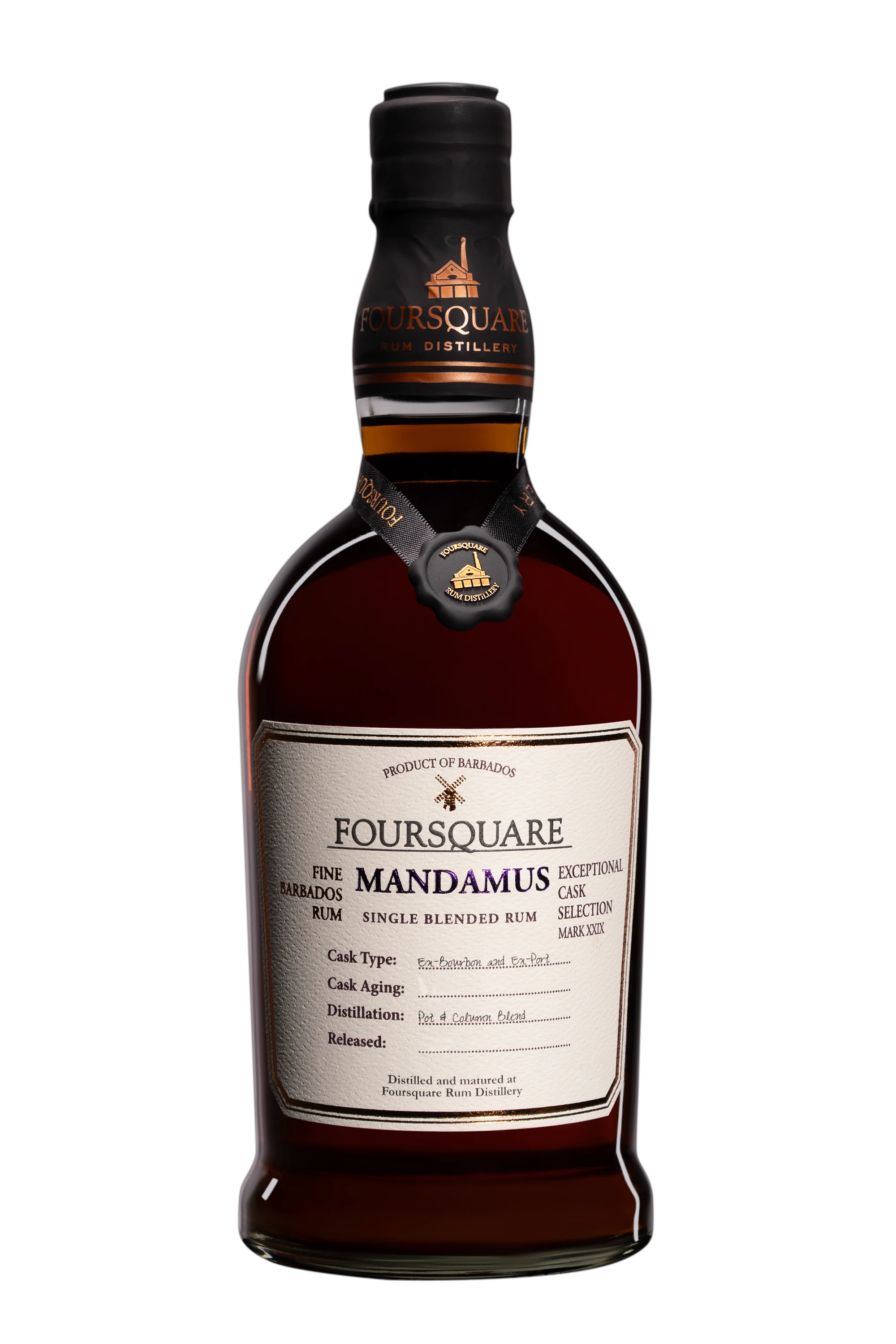 Foursquare - Molasses Barbados Rhum "16 Ans Mandamus" Brun NV 57°, 70cl