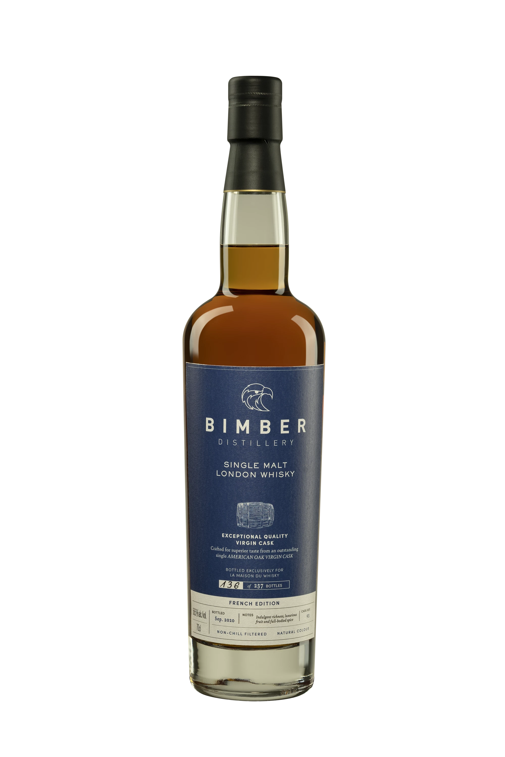 Bimber - Single Malt London Whisky "3 Ans Virgin Oak Single Cask - French Connections" 58.5° Giftbox, 70cl