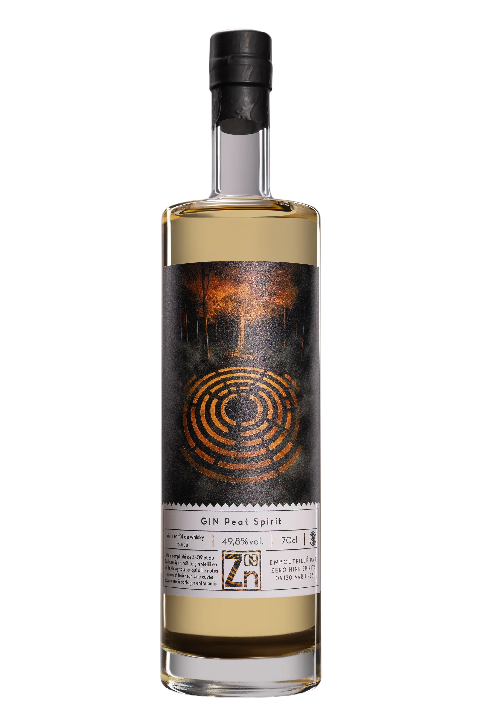 Zero Nine Spirits - Gin "Salon Toulouse - Fût Tourbé" Blanc 49.80° NV, 70cl