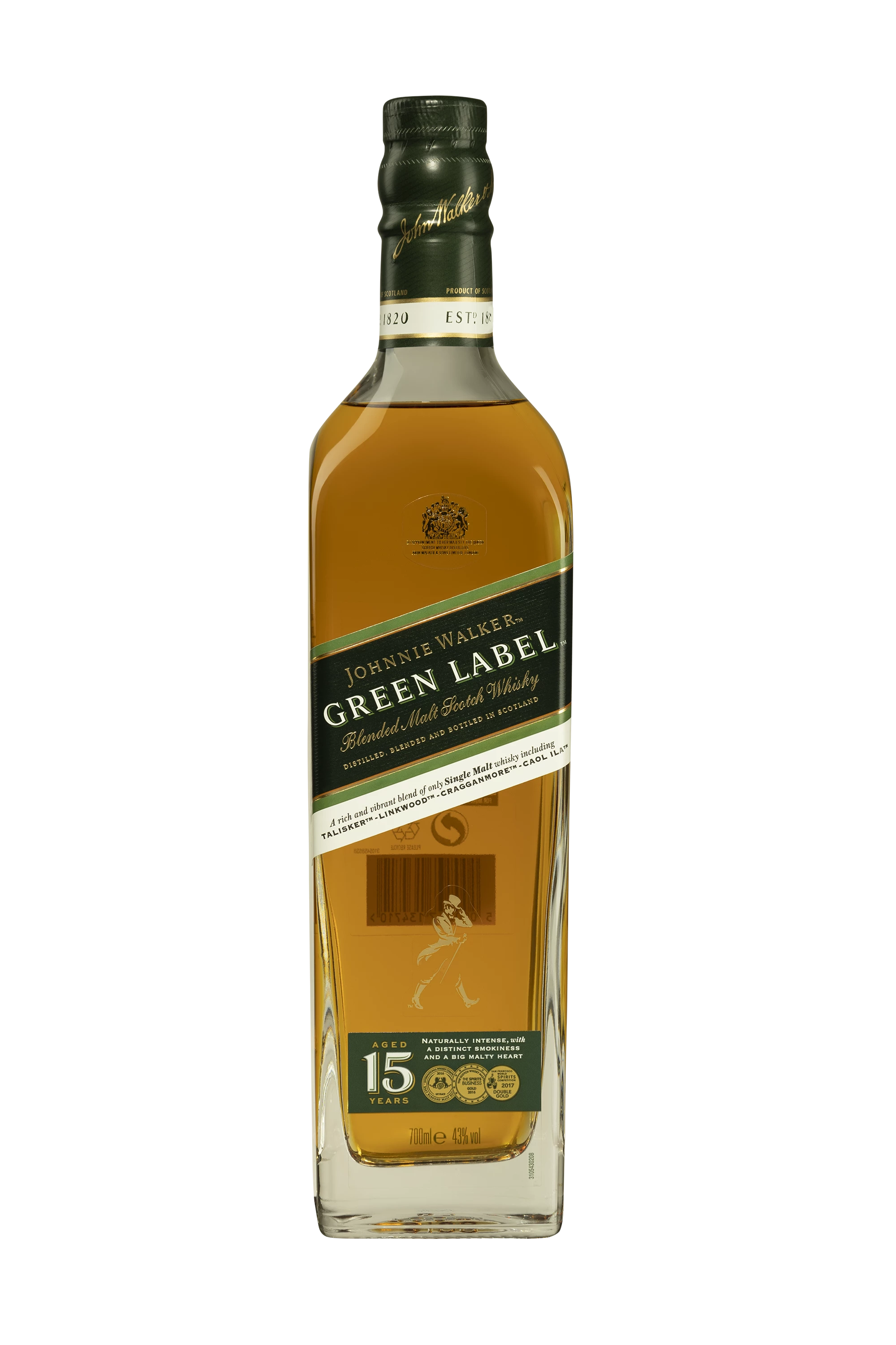 Johnnie Walker - Blended Malt Scotch Whisky "Green Label" 43° Giftbox, 70cl