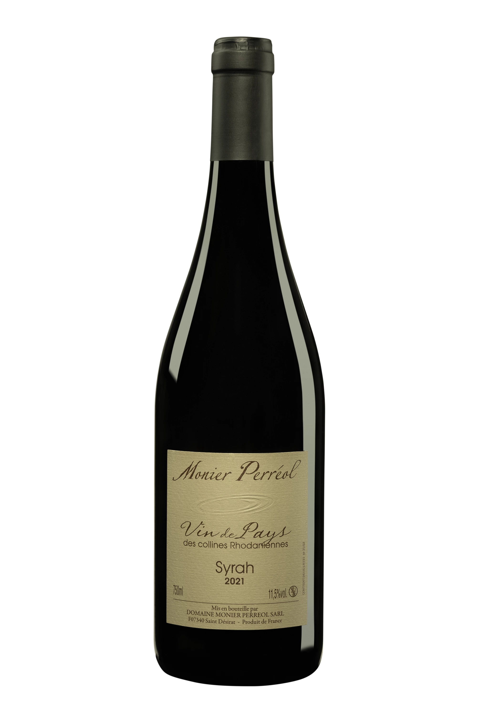 Domaine Monier Perréol - Vin de Pays des Collines Rhodaniennes  "Syrah" Rouge 2021, 75cl