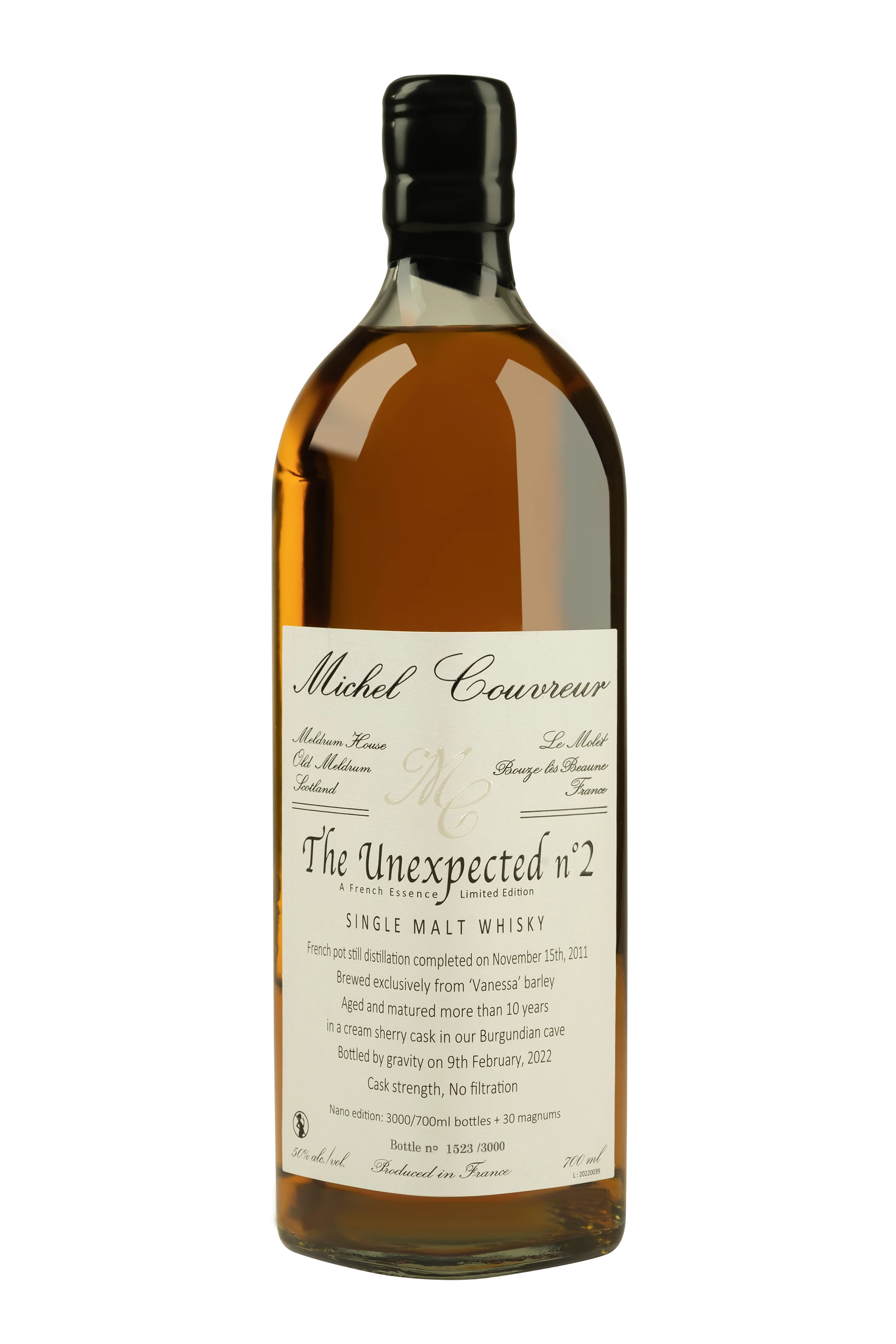 Michel Couvreur - Single Malt French Whisky "The Unexpected n°2" 2011 50° Giftbox, 70cl