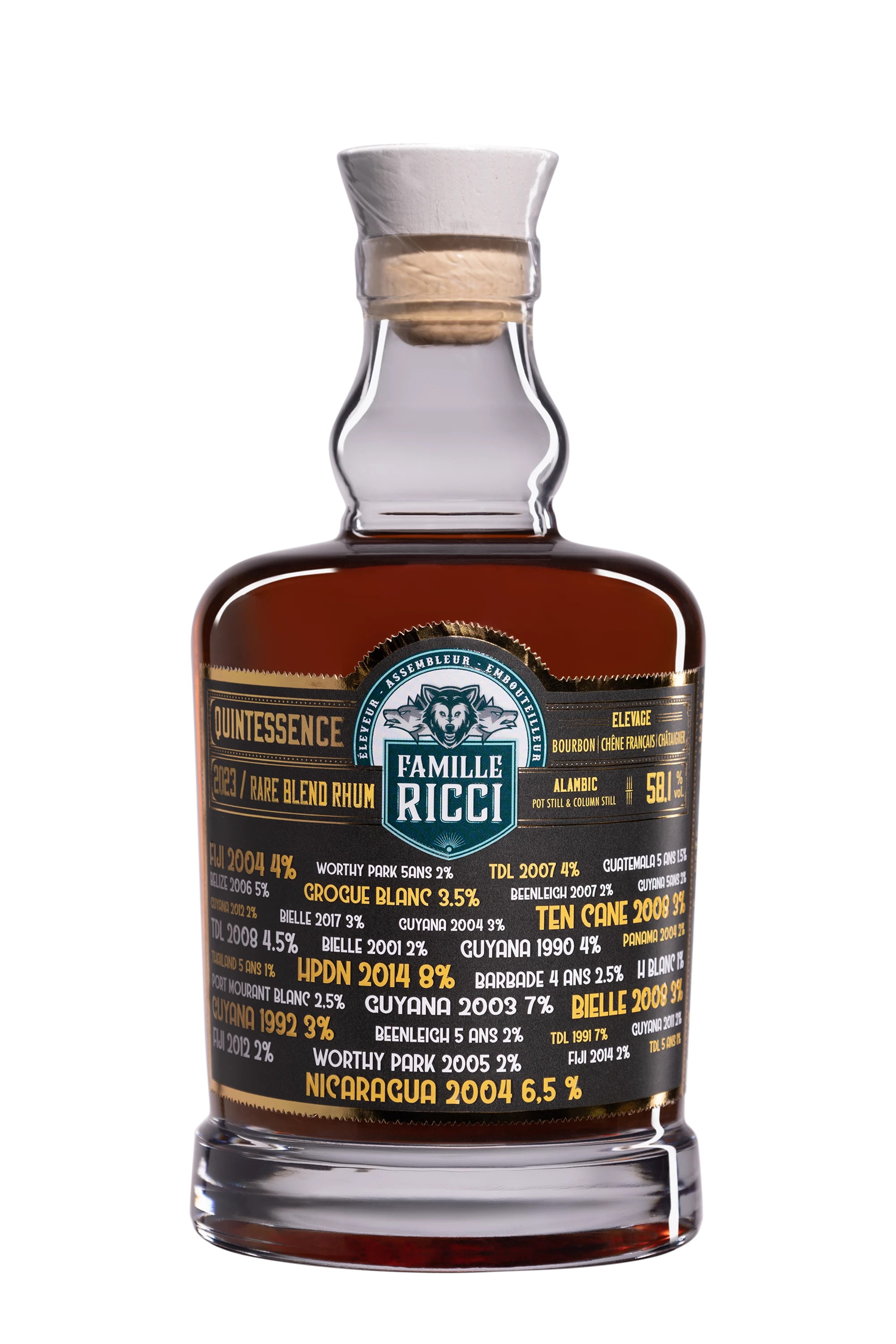 Famille Ricci - Molasses Rhum "Quintessence 2023" Brun 58.1°, 70cl