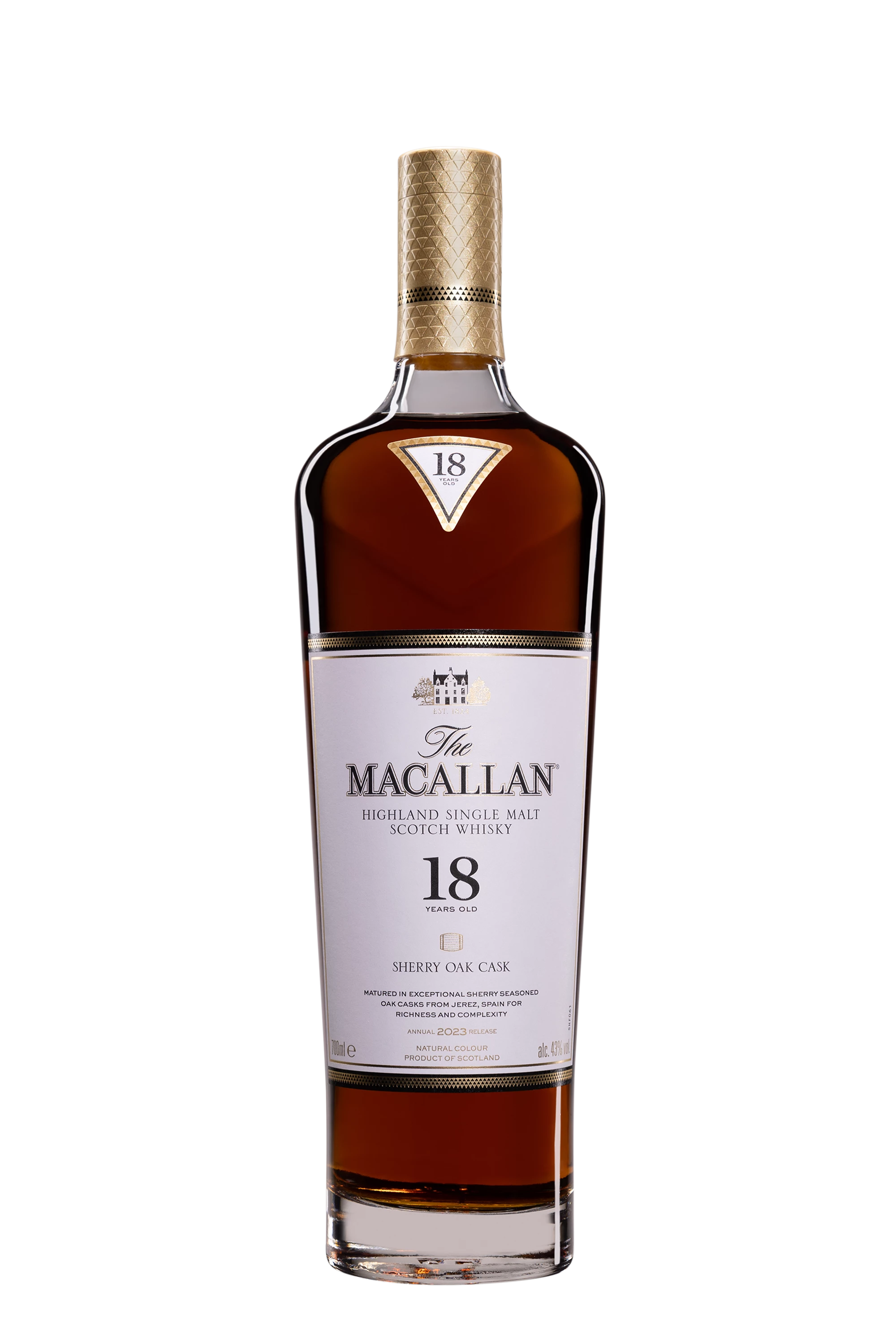 The Macallan - Single Malt Scotch Whisky "18 Ans Sherry Oak - Release 2023" 43° Giftbox, 70cl