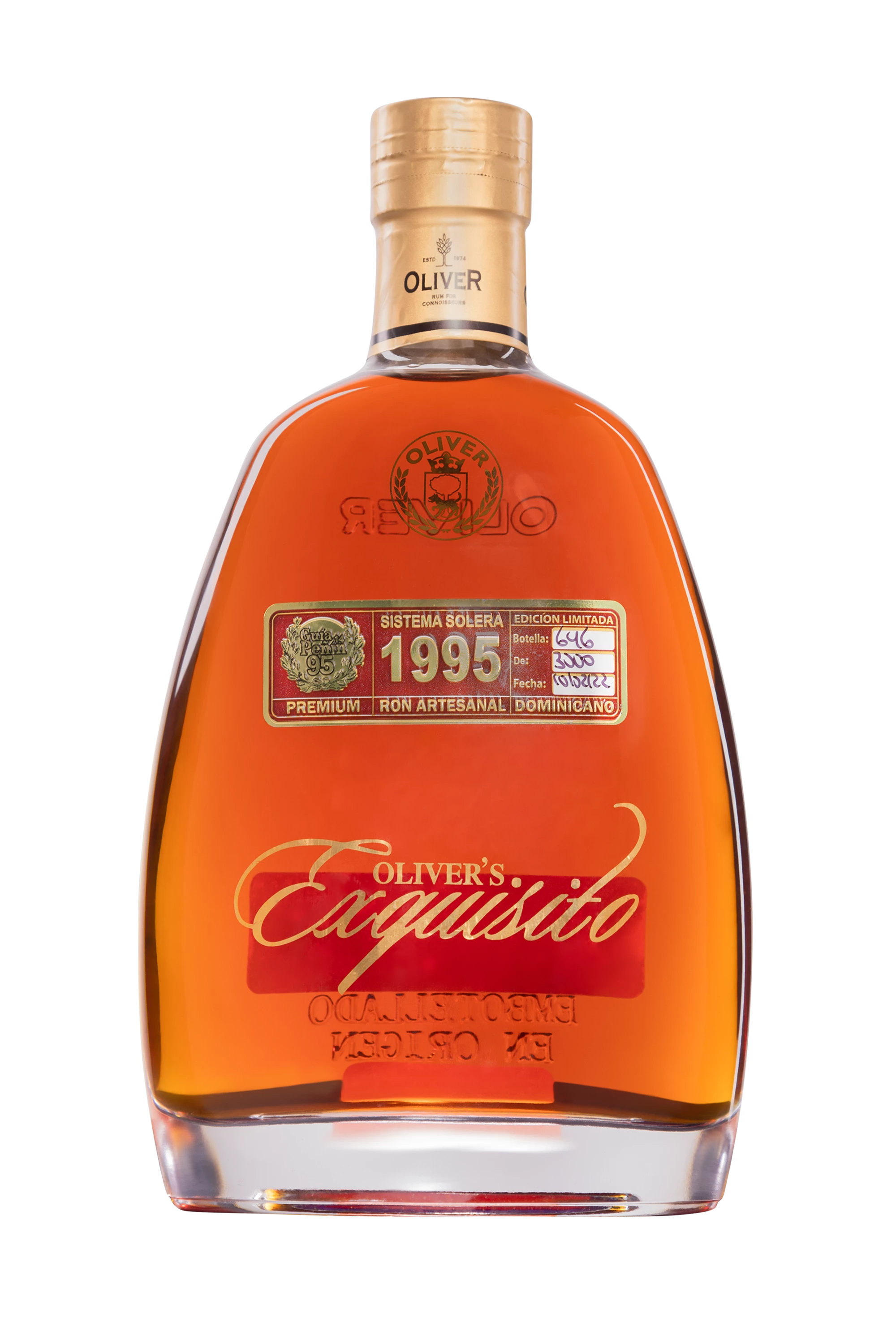 Oliver Rums - Molasses Dominican Rhum "Exquisito" 1995 Brun 40°, 70cl