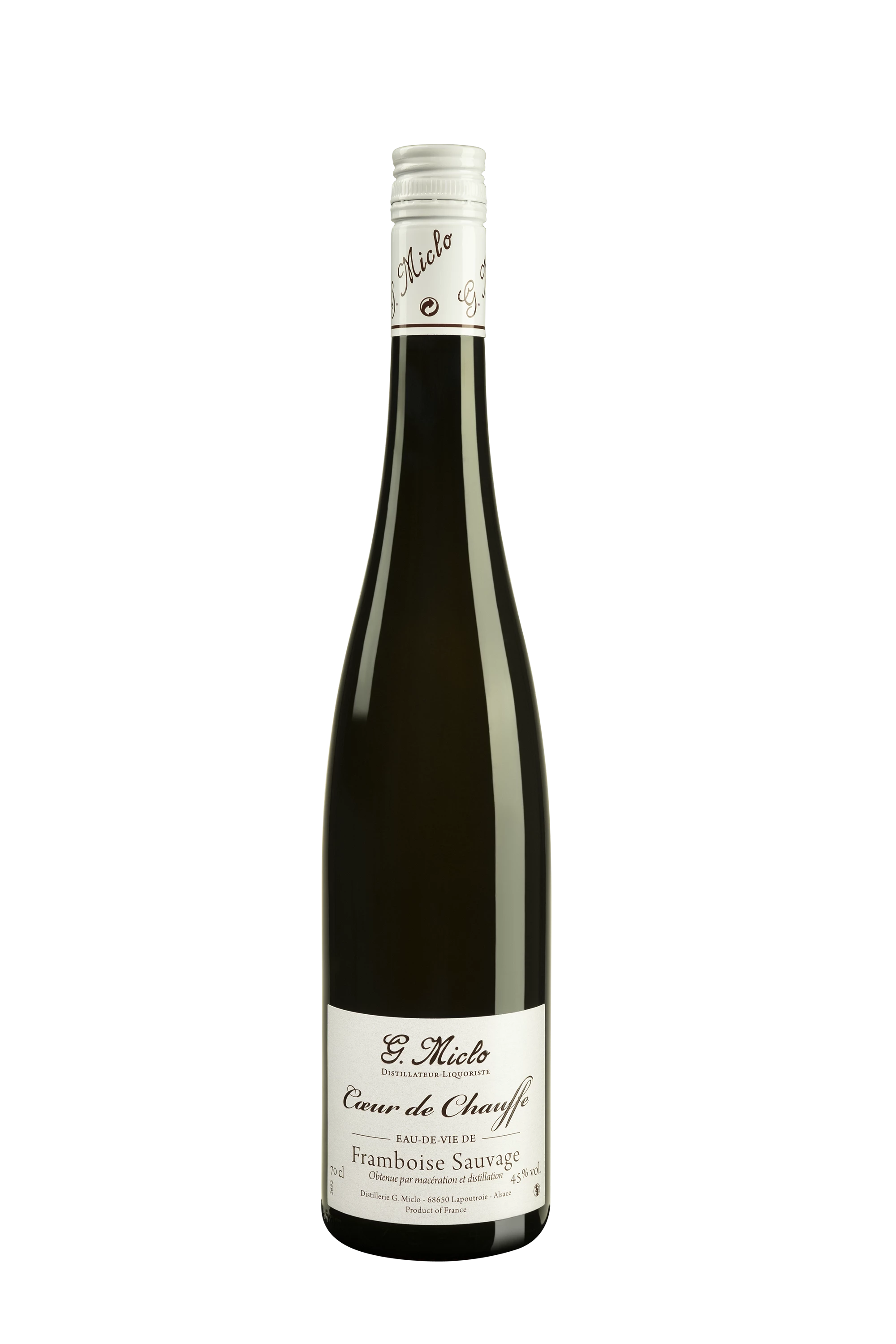 Distillerie Gilbert Miclo - Eau de Vie d'Alsace "Framboise Sauvage - Coeur de Chauffe" 45° Giftbox, 70cl