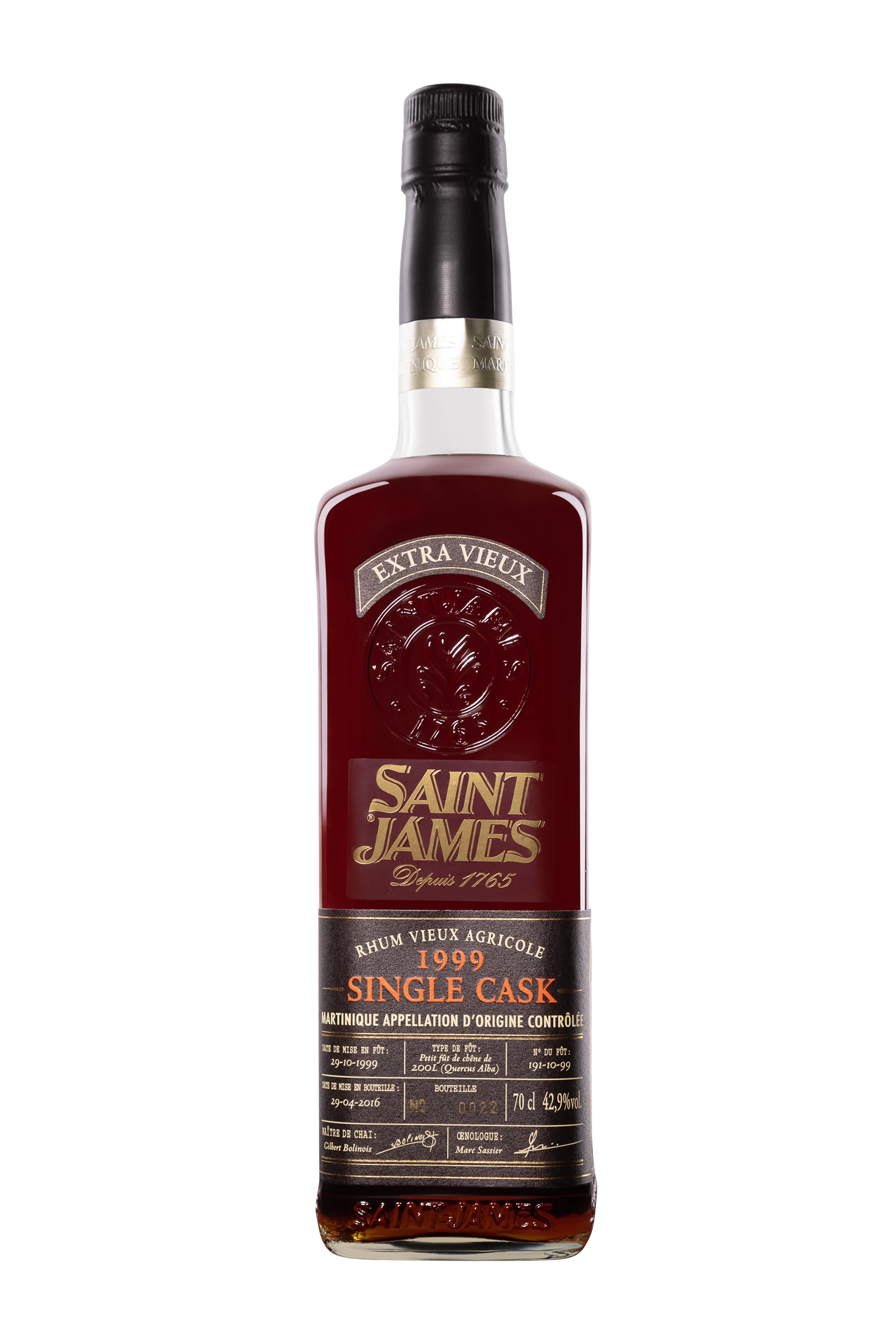 Saint James - Rhum Vieux Agricole de Martinique "Single Cask" Brun 1999 42.9° Giftbox, 70cl