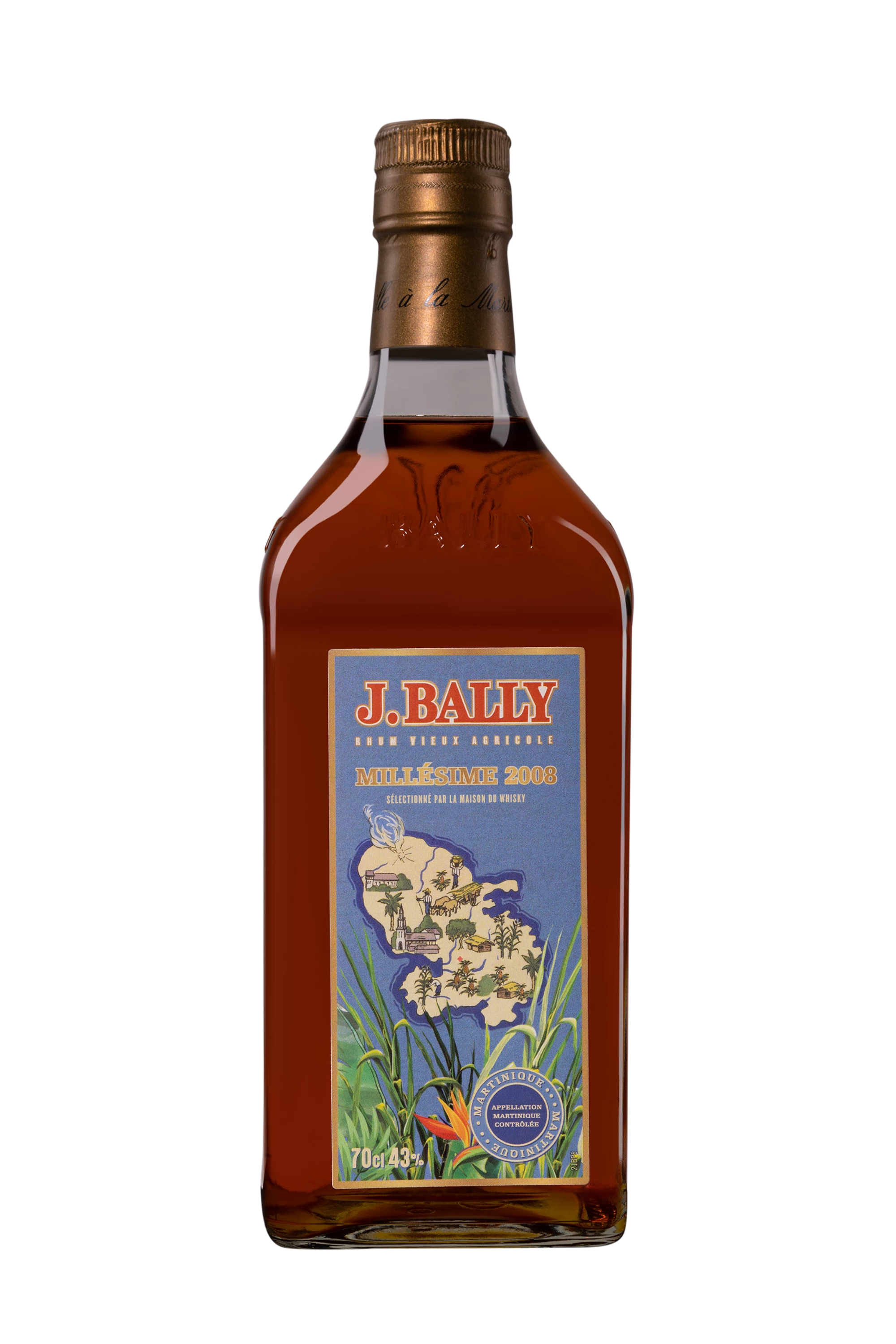 J. Bally - Rhum Vieux Agricole de Martinique "Millésime" Brun 2008 43°, 70cl