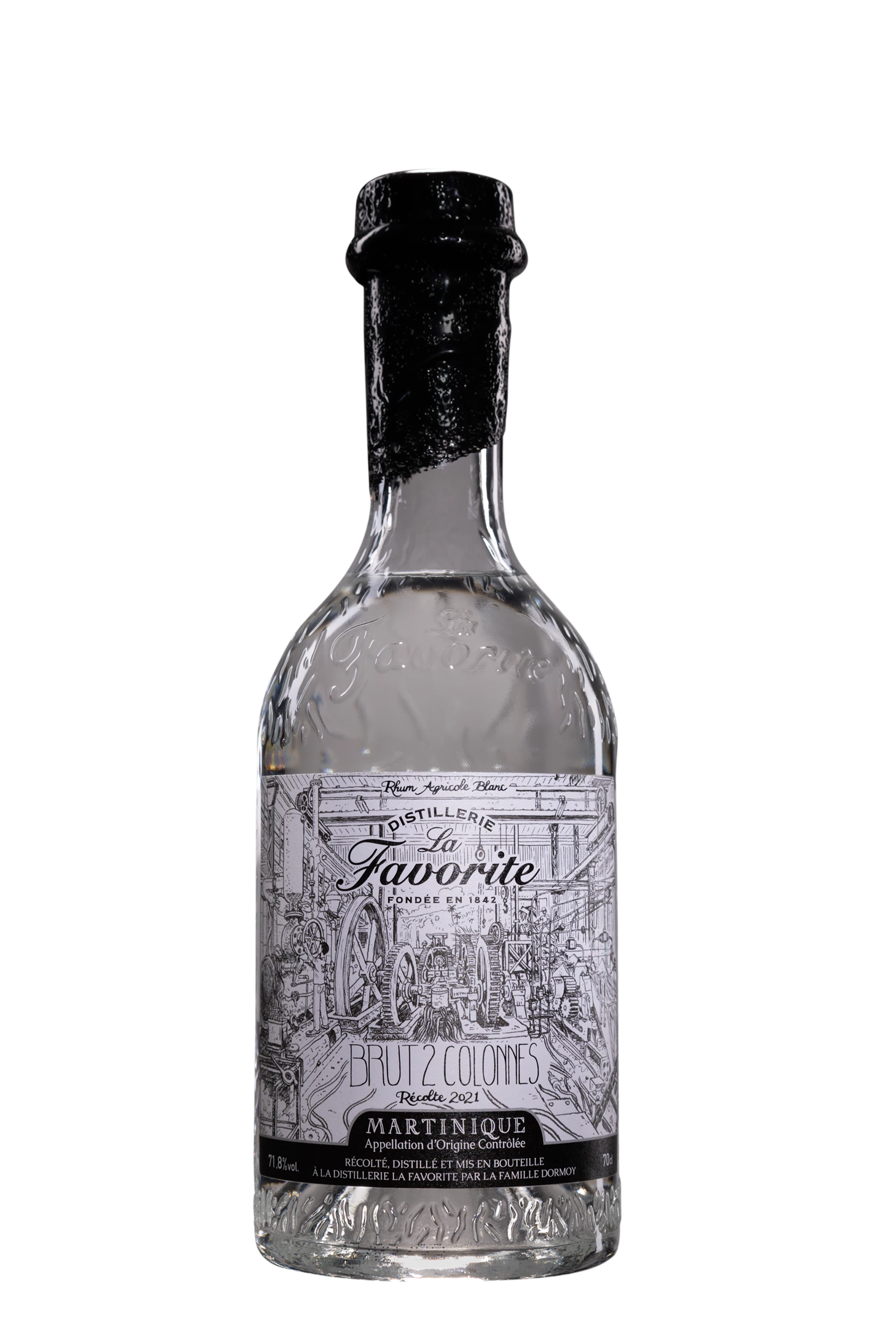 Habitation La Favorite - Rhum Agricole de Martinique "Brut 2 Colonnes - Récolte 2021" Blanc 71.8°, 70cl