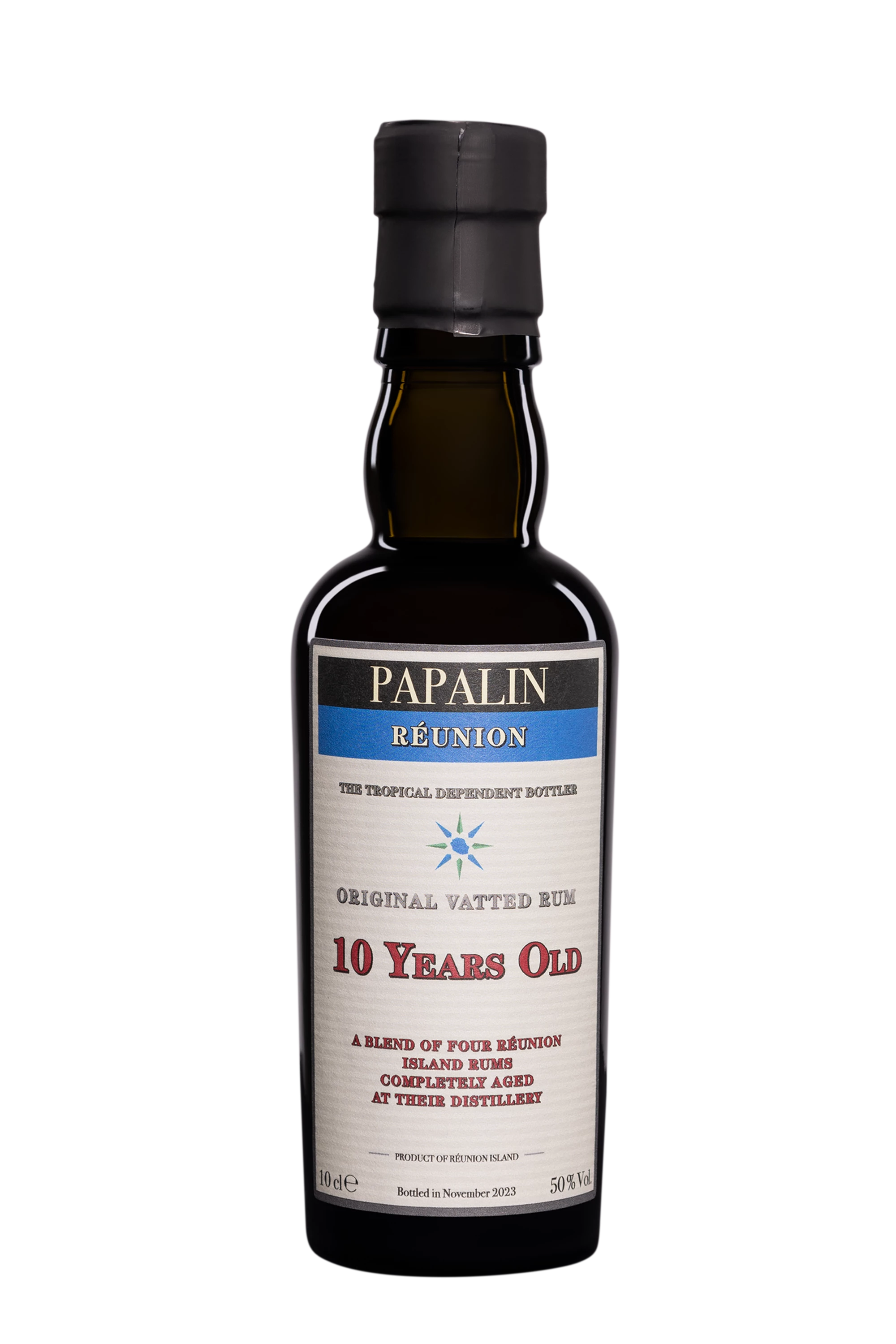 Vélier  - Rhum Vieux de Mélasse de la Réunion "Papalin - 10 Ans" Brun 50° Giftbox, 10cl