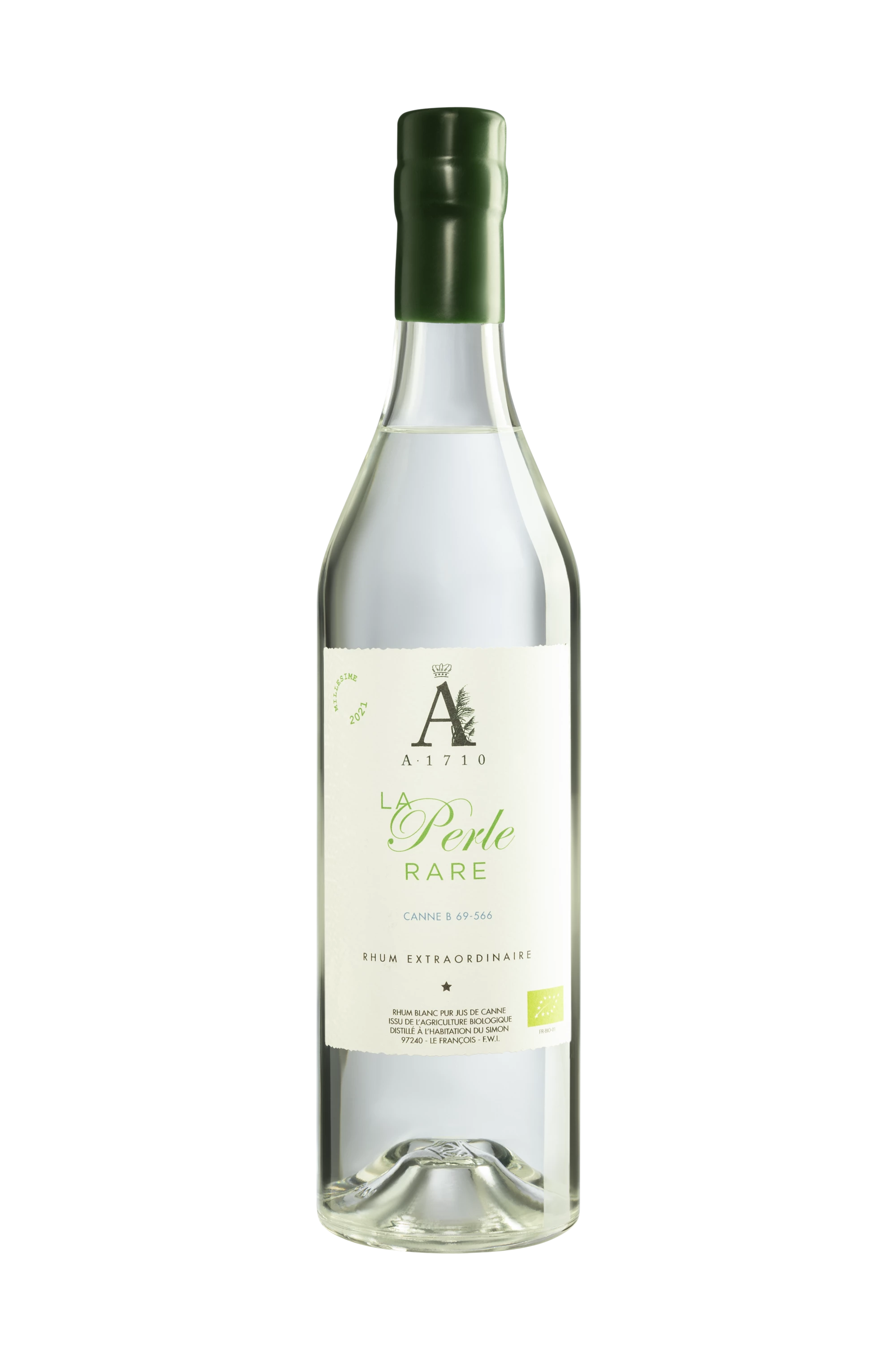 A1710 - Rhum Agricole de Martinique "La Perle Rare Canne Bleu - Bio" Blanc 2021 52.9°, 70cl