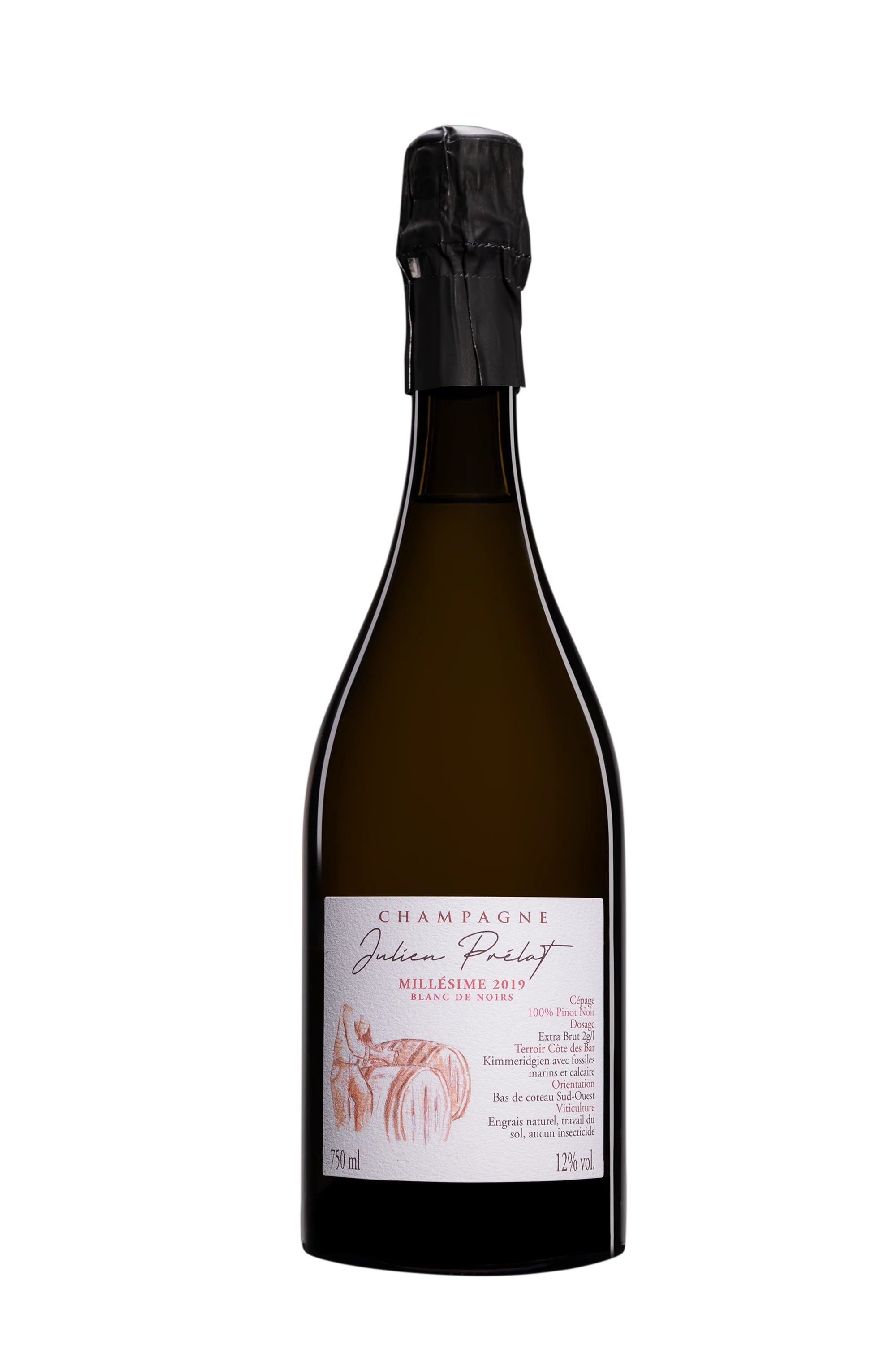 Domaine Julien Prélat - Champagne Extra-Brut Blanc de Noirs Millésimé Blanc 2019 Dégorgement 03.2024 12°, 75cl